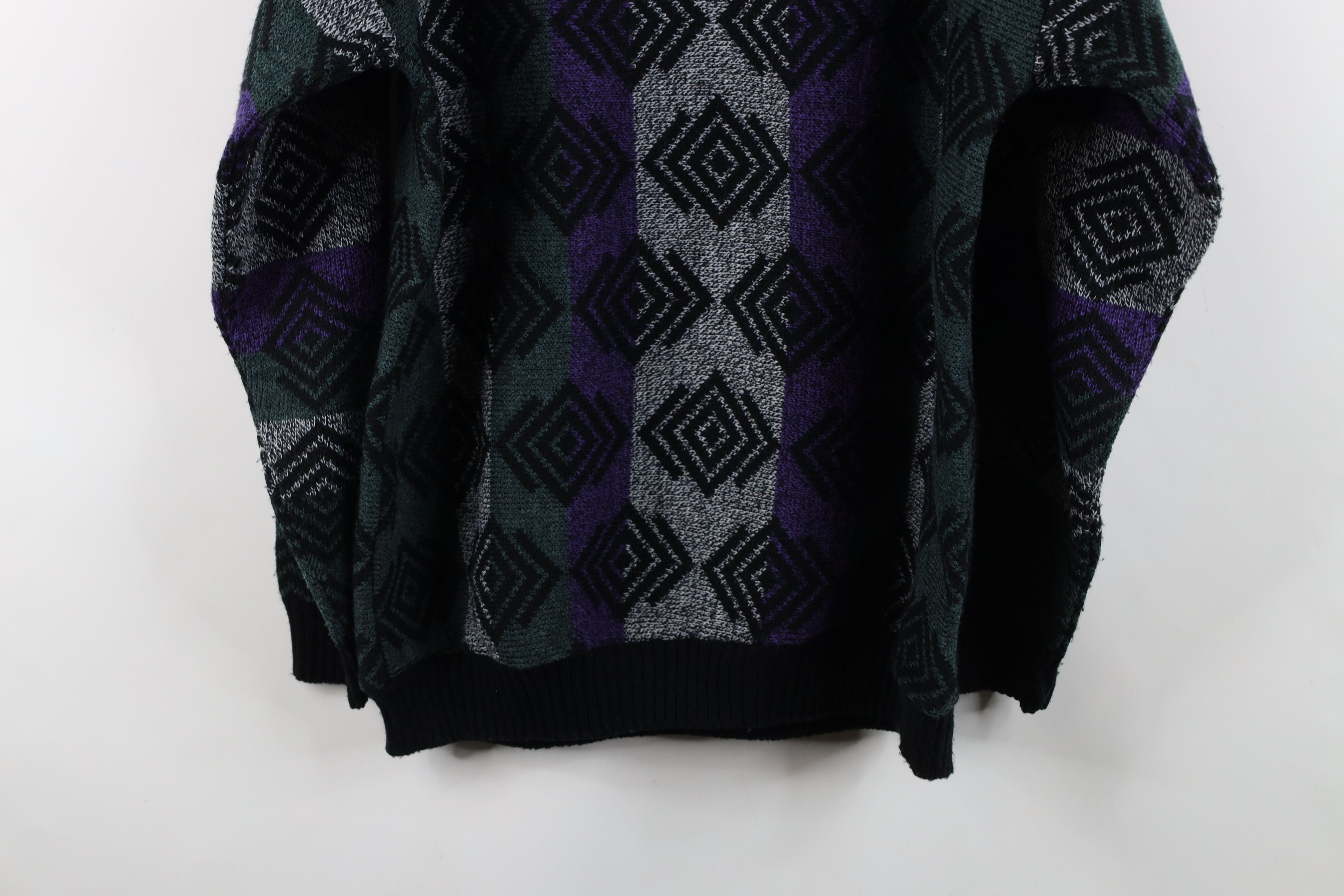 Vintage Vintage 90s Coogi Style Striped Geometric Knit Sweater USA Size US XL / EU 56 / 4 - 10 Thumbnail