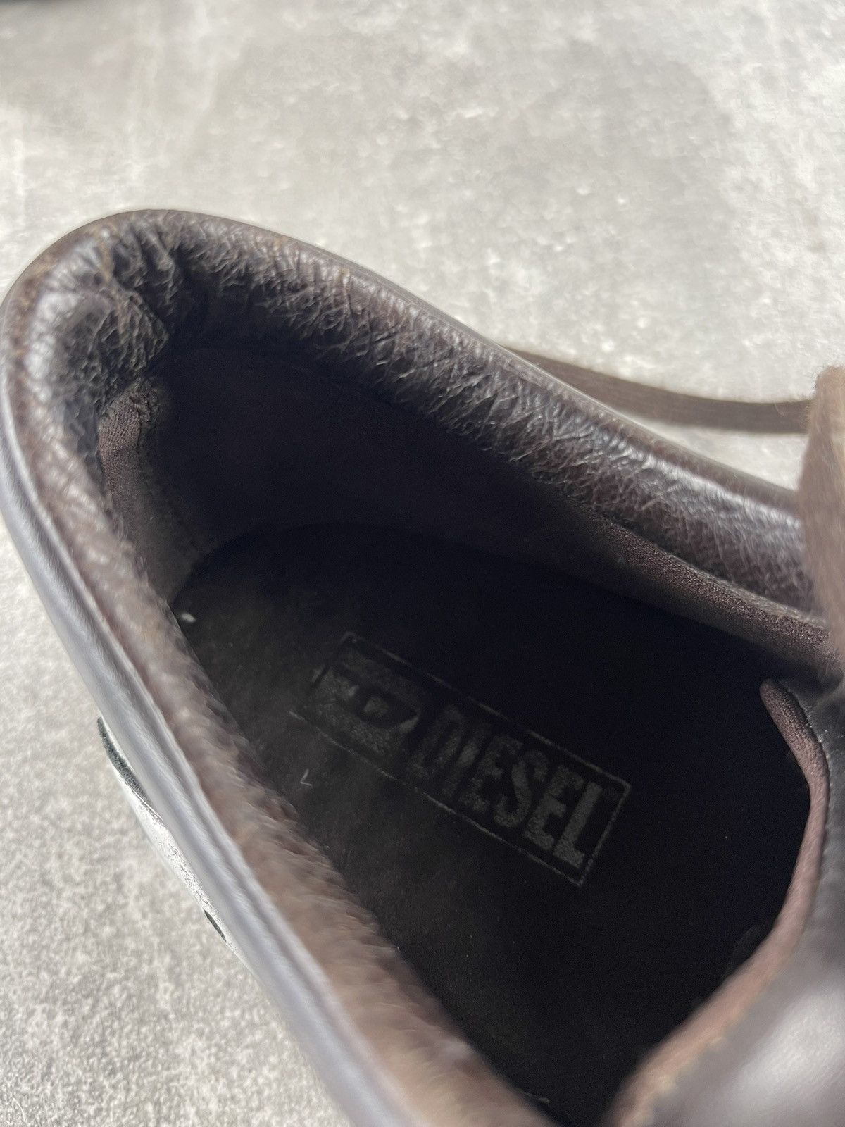 Diesel Diesel Vintage 00s Distressed Leather Sneakers White Brown Size US 11 / EU 44 - 10 Thumbnail