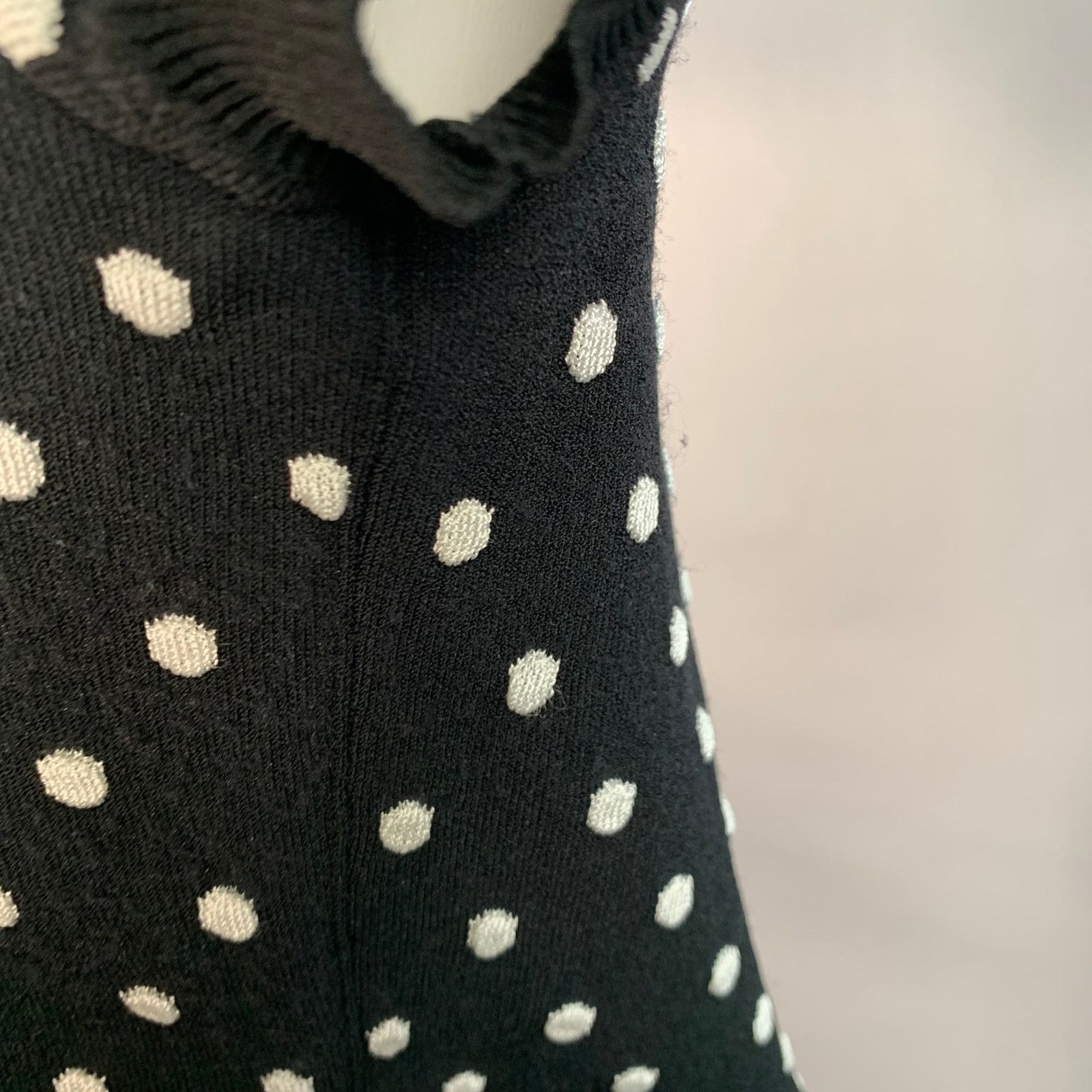 Escada M Black White Viscose Blend Polka Dot 2 Piece Cardigan Set Size M / US 6-8 / IT 42-44 - 11 Thumbnail