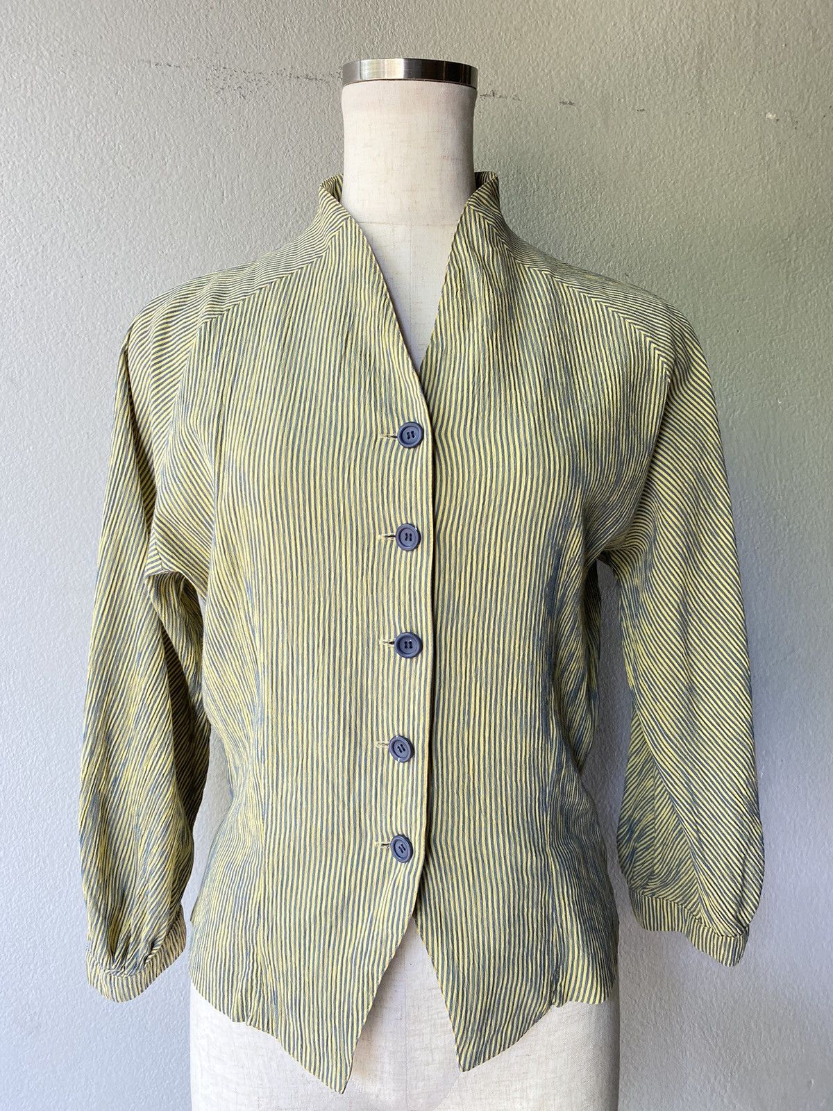 Christian Dior Monsieur Vintage Christian Dior CD Pinstripe Blouse Size L / US 10 / IT 46 - 1 Thumbnail