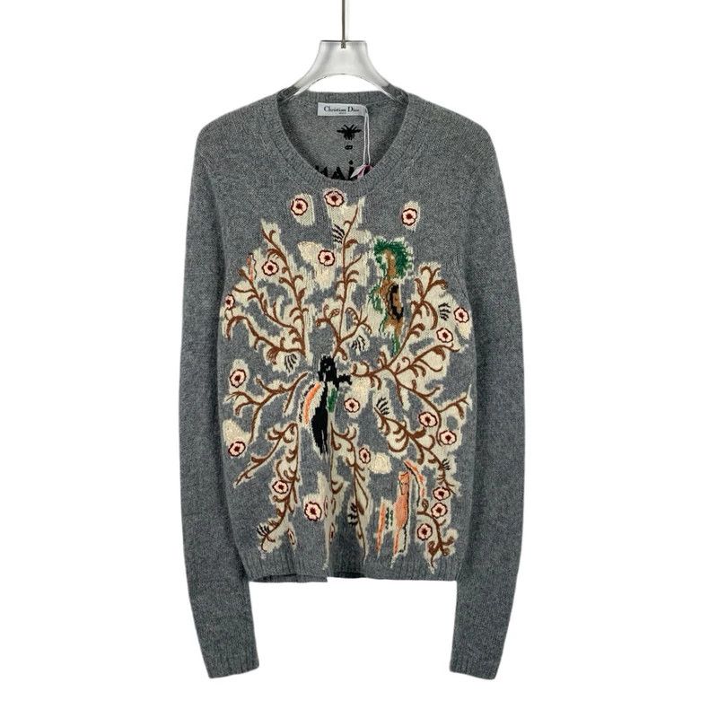 Dior Christian Dior Grey Animal Embroidered Sweater-dmc Size US S / EU 44-46 / 1 - 1 Thumbnail