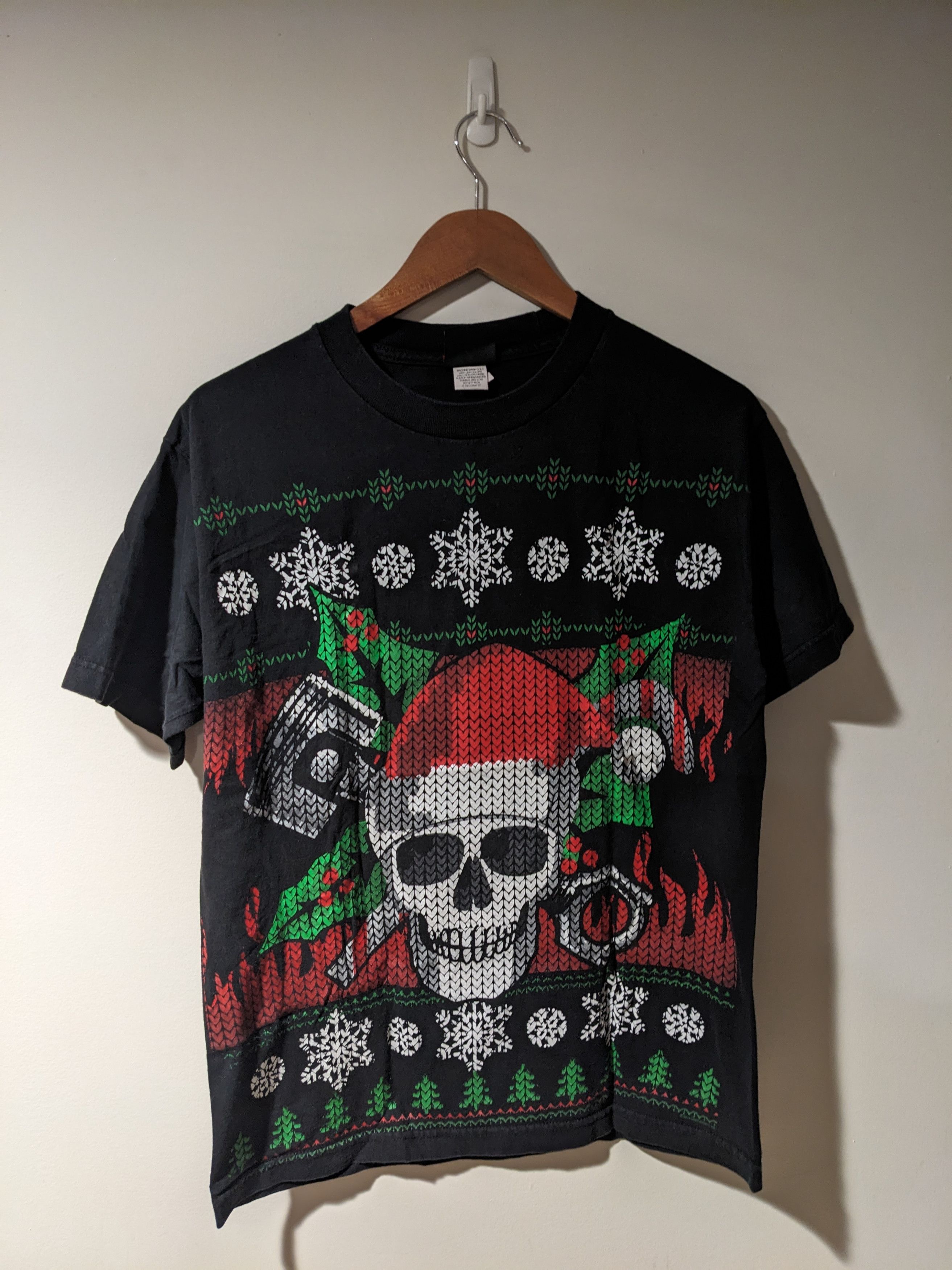 Harley Davidson × Vintage Vintage Y2K Hot Leathers Ugly Christmas Skull T-Shirt Size US M / EU 48-50 / 2 - 1 Thumbnail