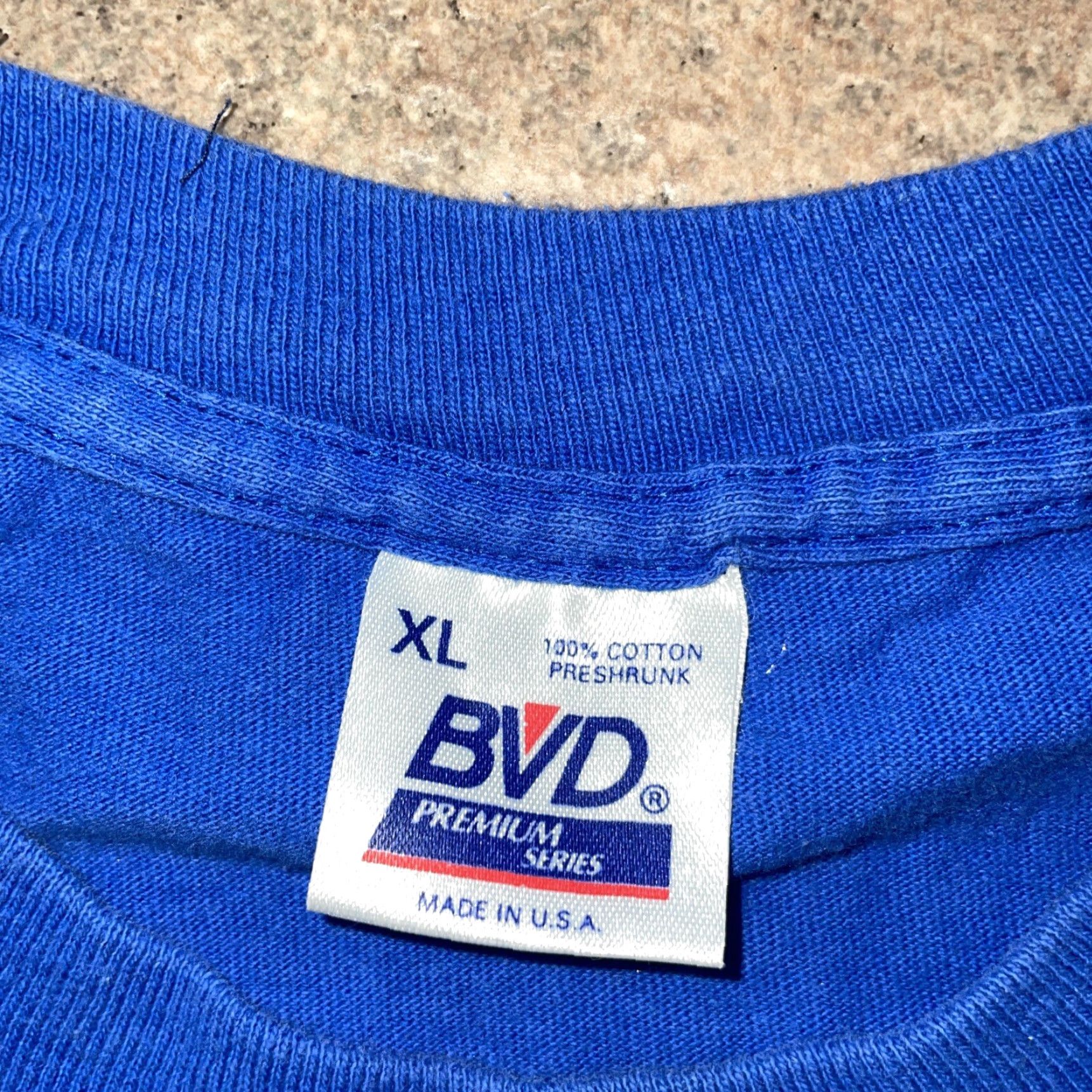 Vintage VINTAGE B.V.D Blue POCKET T-shirt Mens XL USA Size US XL / EU 56 / 4 - 3 Thumbnail