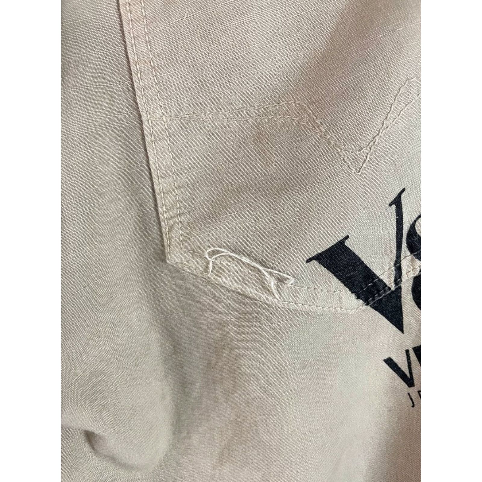 Versace Jeans Couture Versace Jeans Couture Jeans Beige 26" 31" Inseam 5-Pocket Regular Fit Womens L Cotton Denim Button Zip Straight Leg Belt Loop Fly Button Size 36" / US 14 / IT 50 - 6 Thumbnail