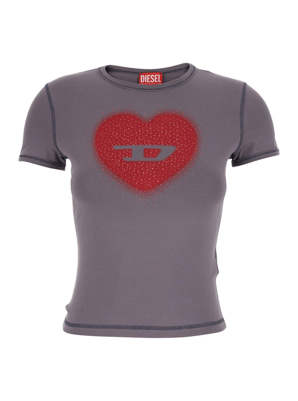 Diesel Gray T-shirt 'T-UNCUTIES-LONG-S5' with Round Neck and Long Sleeves in Women's Cotton Size S / US 4 / IT 40 - 1 Thumbnail