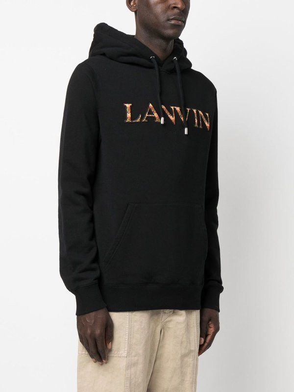 Lanvin o1y0225 Embroidered Logo Hoodie in Black Size US S / EU 44-46 / 1 - 3 Thumbnail