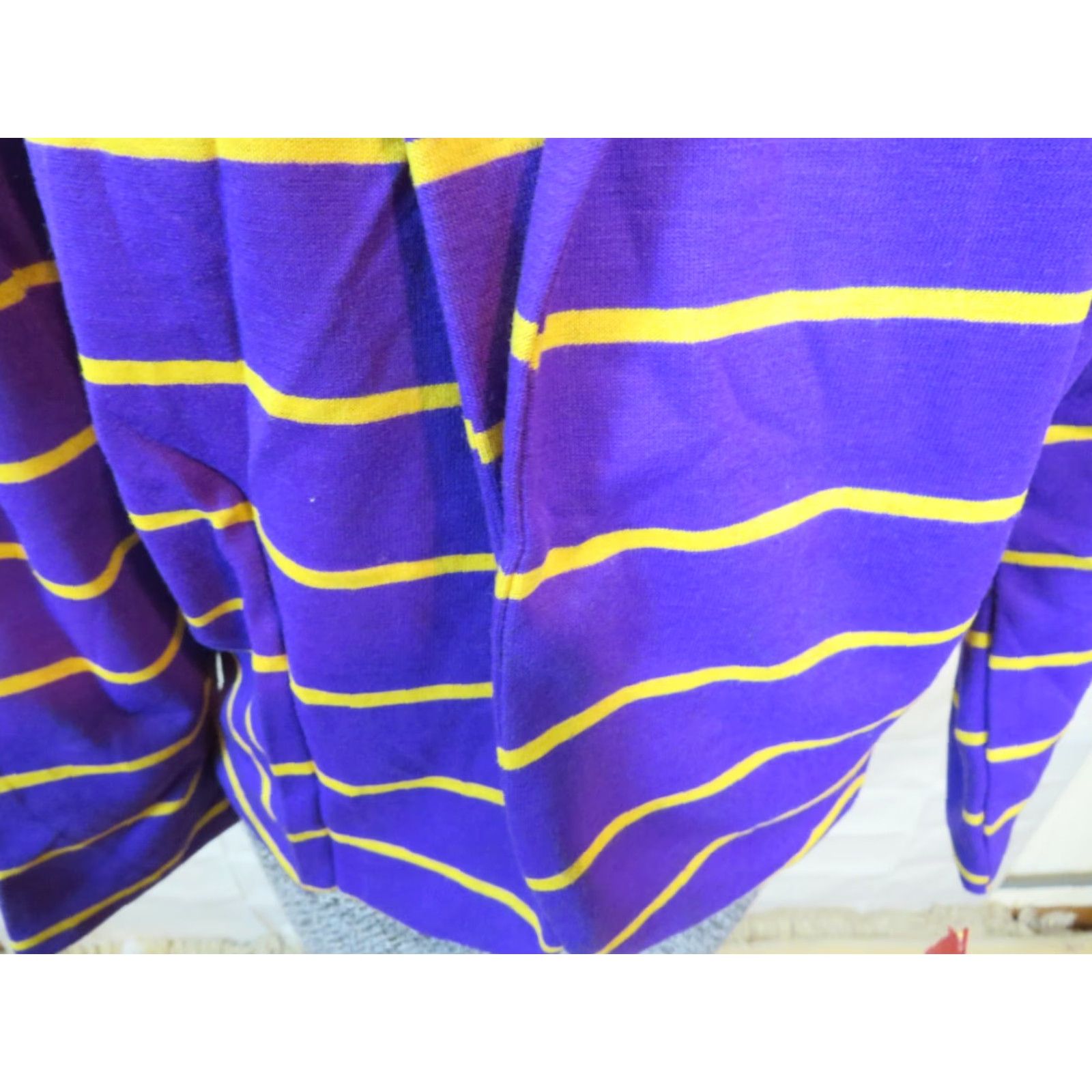 Vintage NOS Glentex Vintage Shirt Small Purple Yellow stripe LSU Tigers union made Size S / US 4 / IT 40 - 3 Thumbnail
