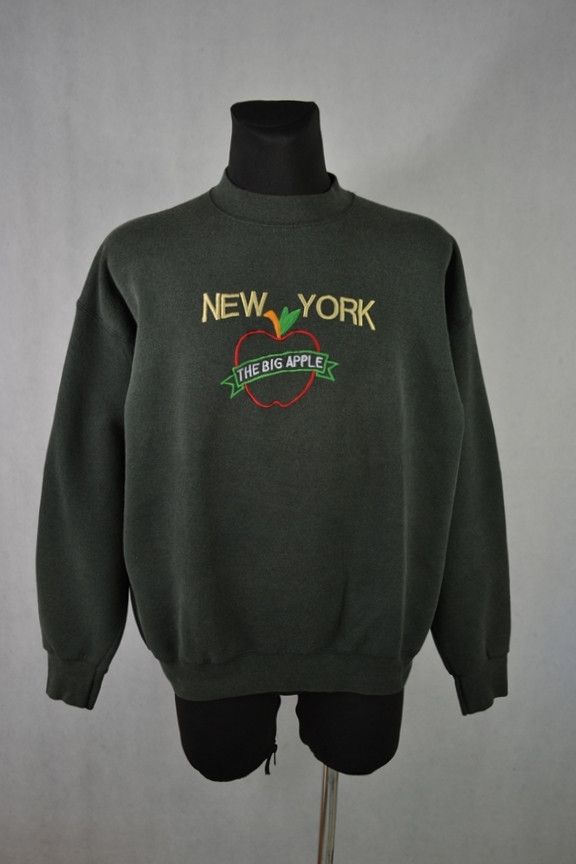 Fruit Of The Loom × Vintage Vintage 90s Big Apple New York Embroidered Sweatshirt XL Size US XL / EU 56 / 4 - 1 Thumbnail