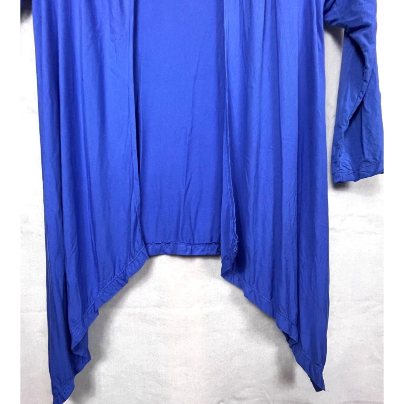 YOKE Rhonda Shear Ahh Comfort Wrap Cardigan Lace Yoke Open Front Drape Women M/L Blue 6518 New Size M / US 6-8 / IT 42-44 - 6 Thumbnail