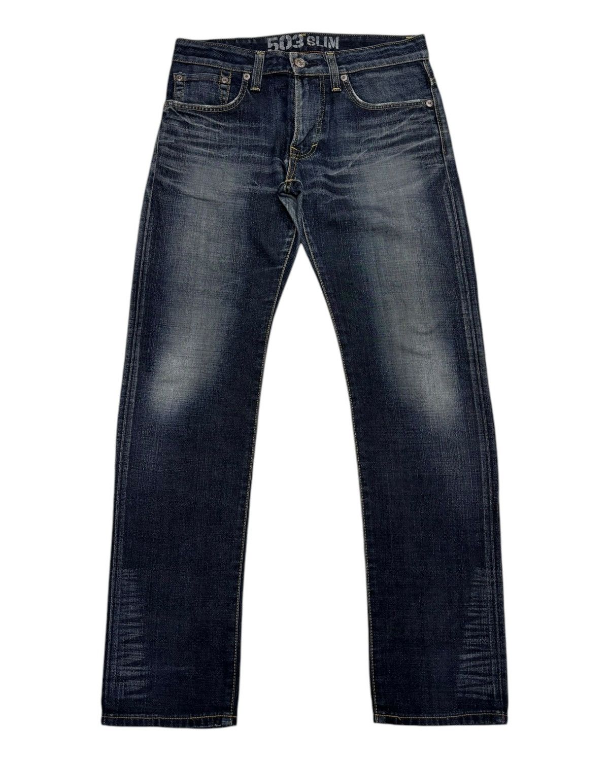 Edwin Edwin 503 Blue Trip Slim Washed Whisker Dirty Distress Size US 33 - 7 Thumbnail