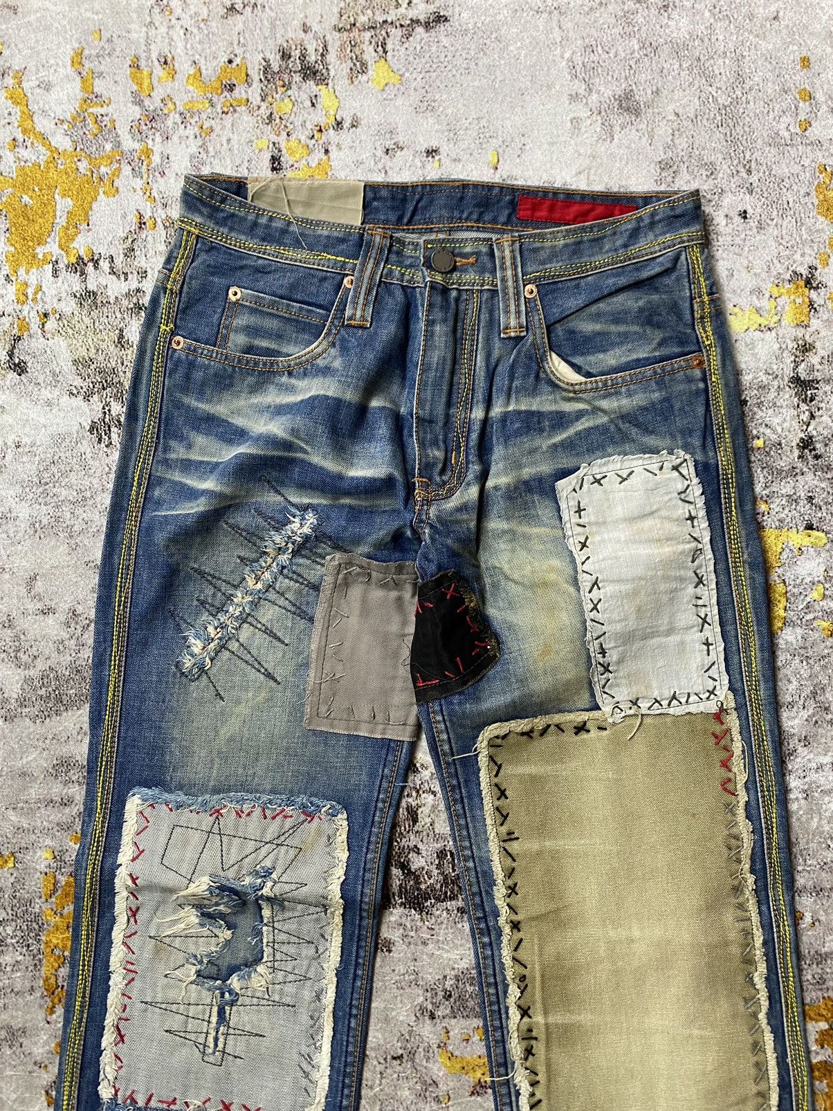 Japanese Brand 🔥 Acept Offer 🔥 Tough pacthwork pants Size US 29 - 4 Thumbnail