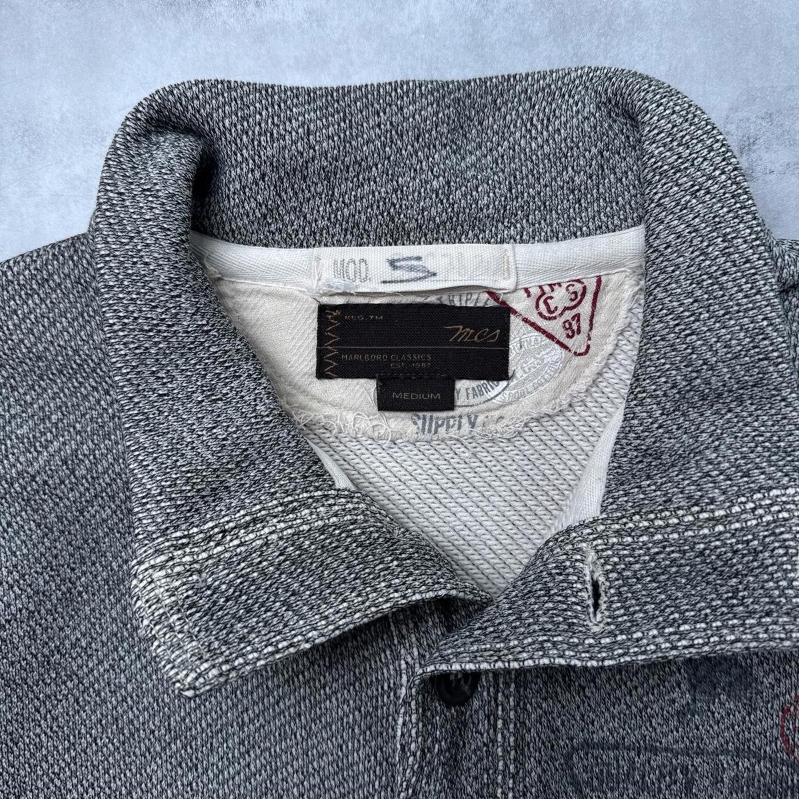 Marlboro Y2K Marlboro Classics 00s Gray Long sleeve polo shirt Size US M / EU 48-50 / 2 - 4 Thumbnail