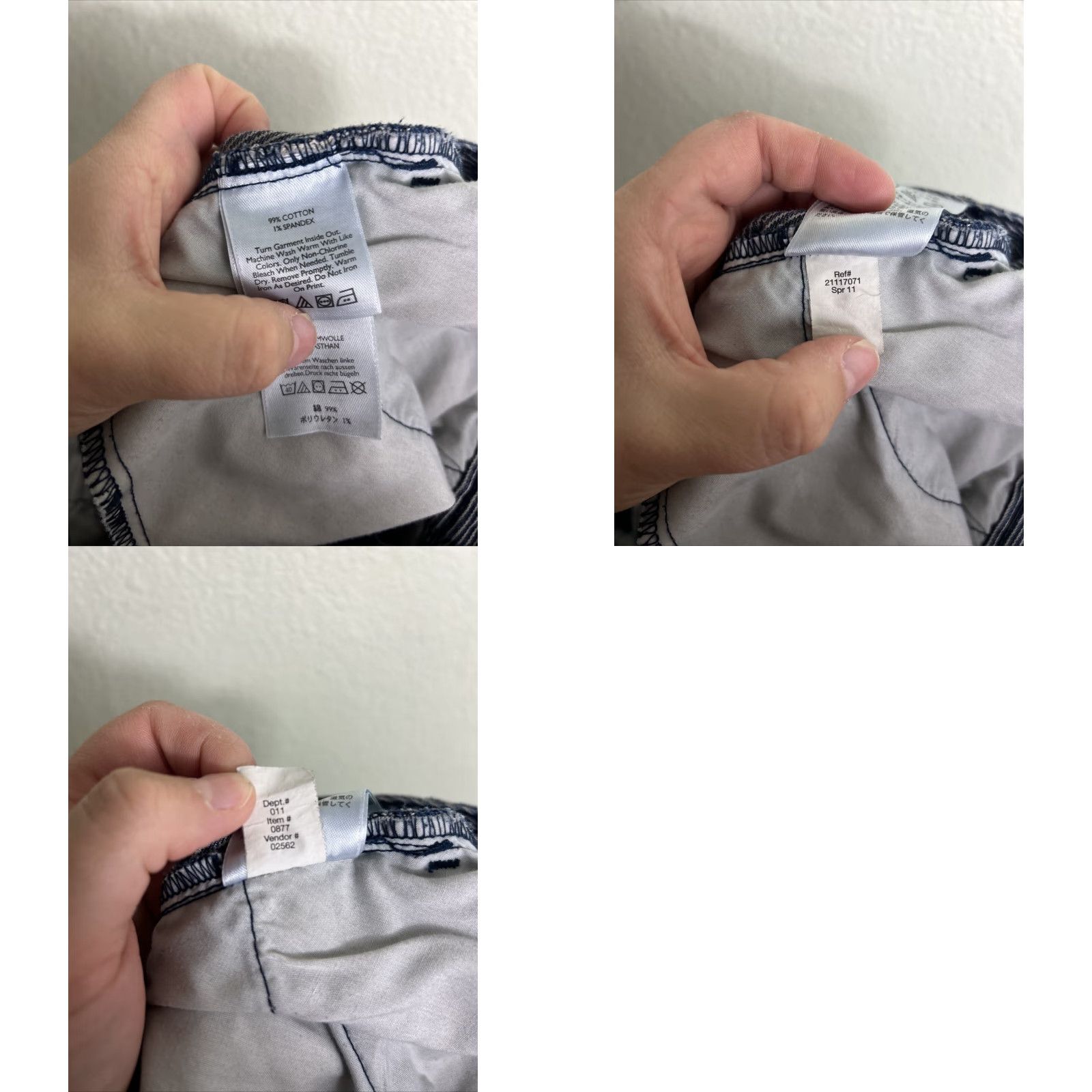 Eddie Bauer Eddie Bauer Womens Pants Striped Blue White Distressed Cotton Spandex 8 Regular 32in Inseam Womens Size 30" / US 8 / IT 44 - 10 Thumbnail