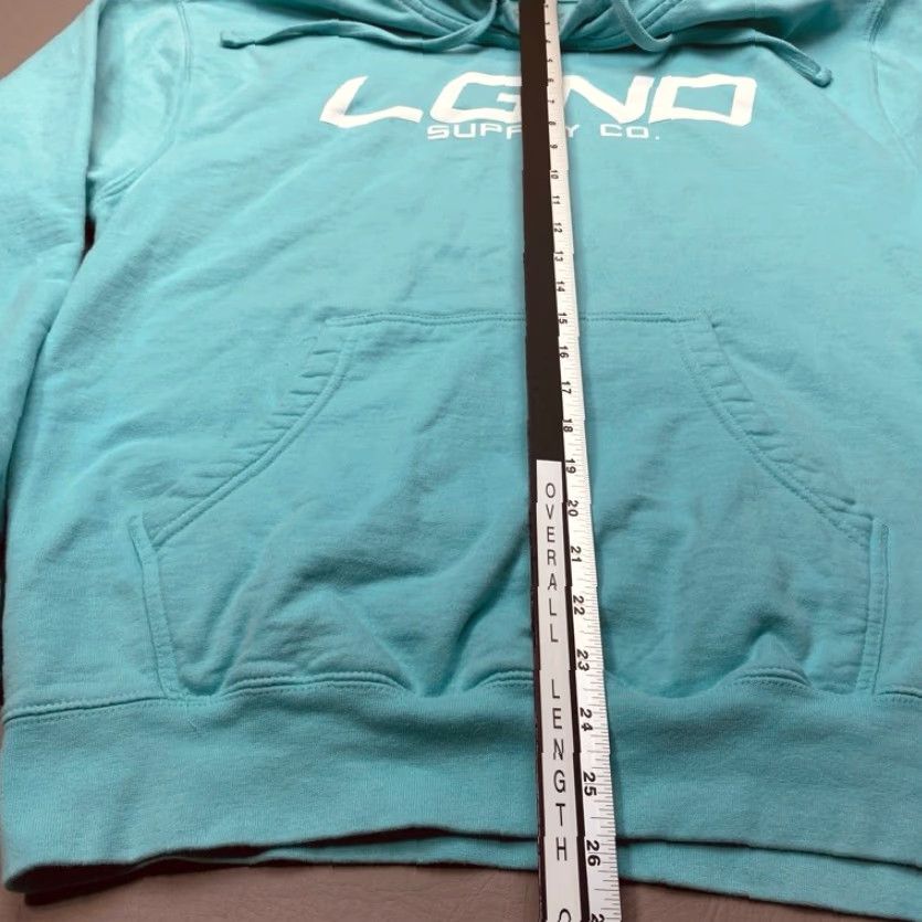 Vintage LGND Supply Co Hoodie Men's Large Mint Green Drawstring Flag Size US L / EU 52-54 / 3 - 7 Thumbnail
