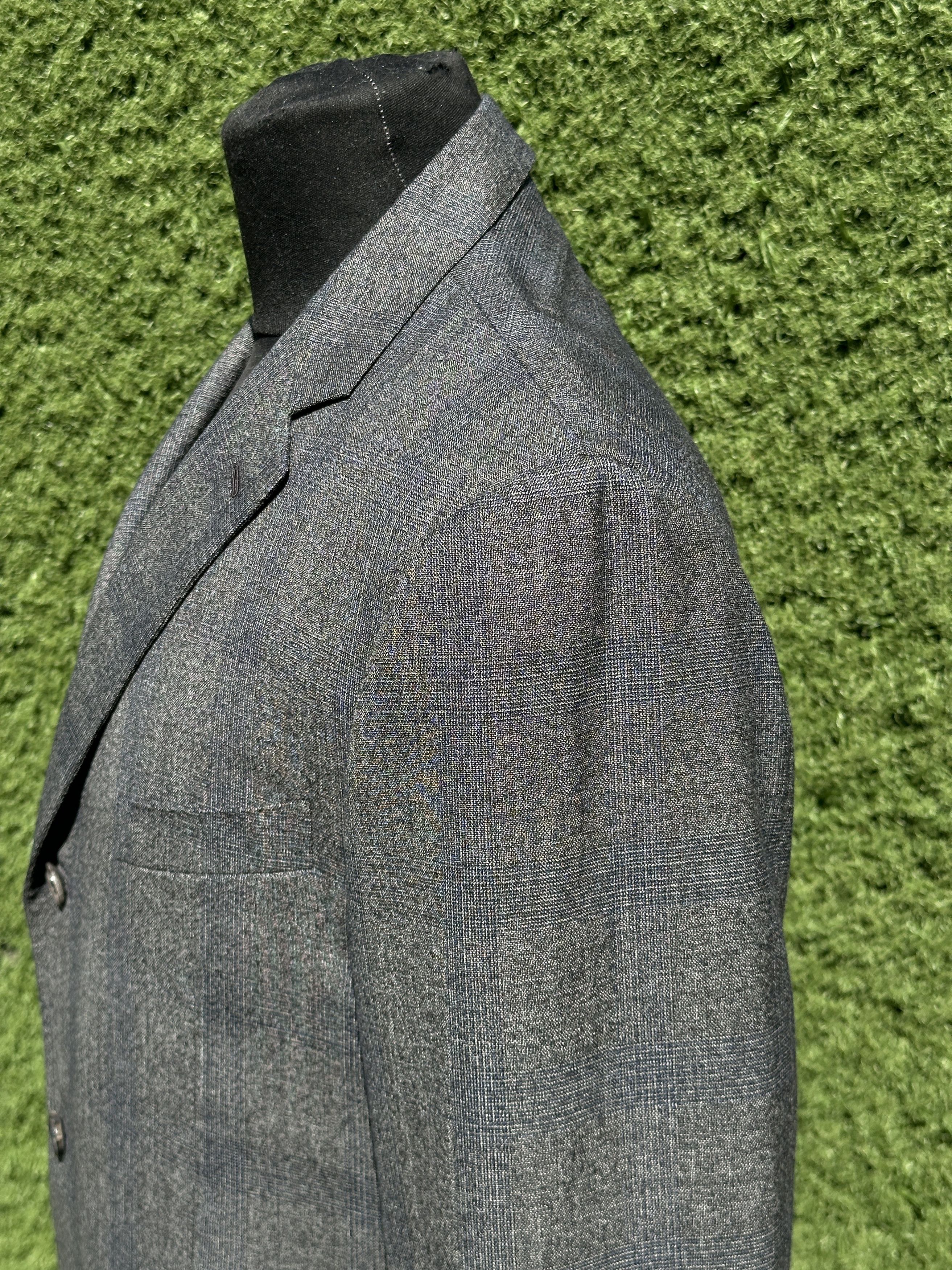Caruso Caruso 54R 44L Gray Check Blazer Sport Coat Italy 3 Button Size 54R - 4 Thumbnail