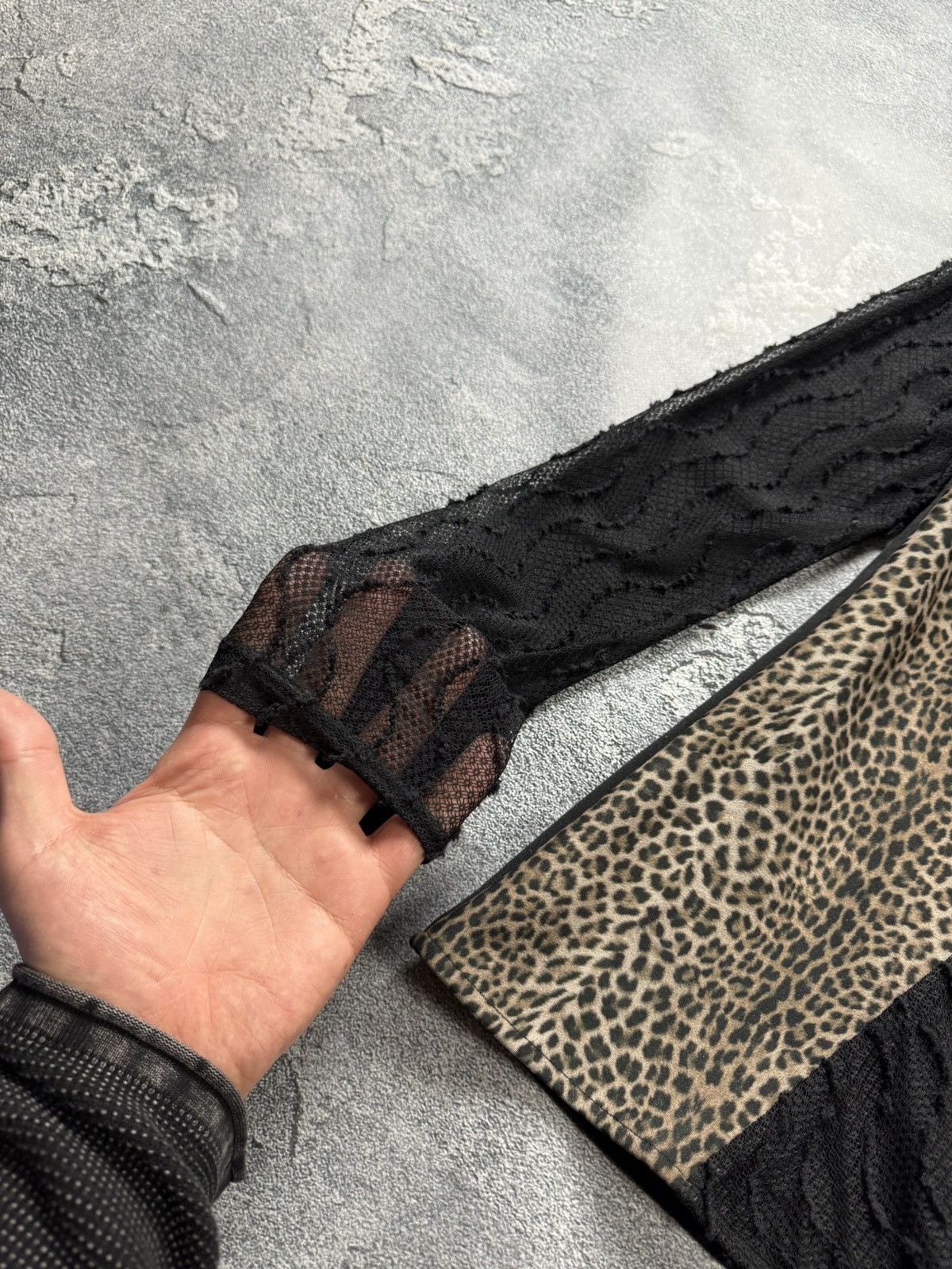 Jean Paul Gaultier Save The Queen Metal Logo Layer Lace Leopard Panel Mesh Top Size M / US 6-8 / IT 42-44 - 10 Thumbnail