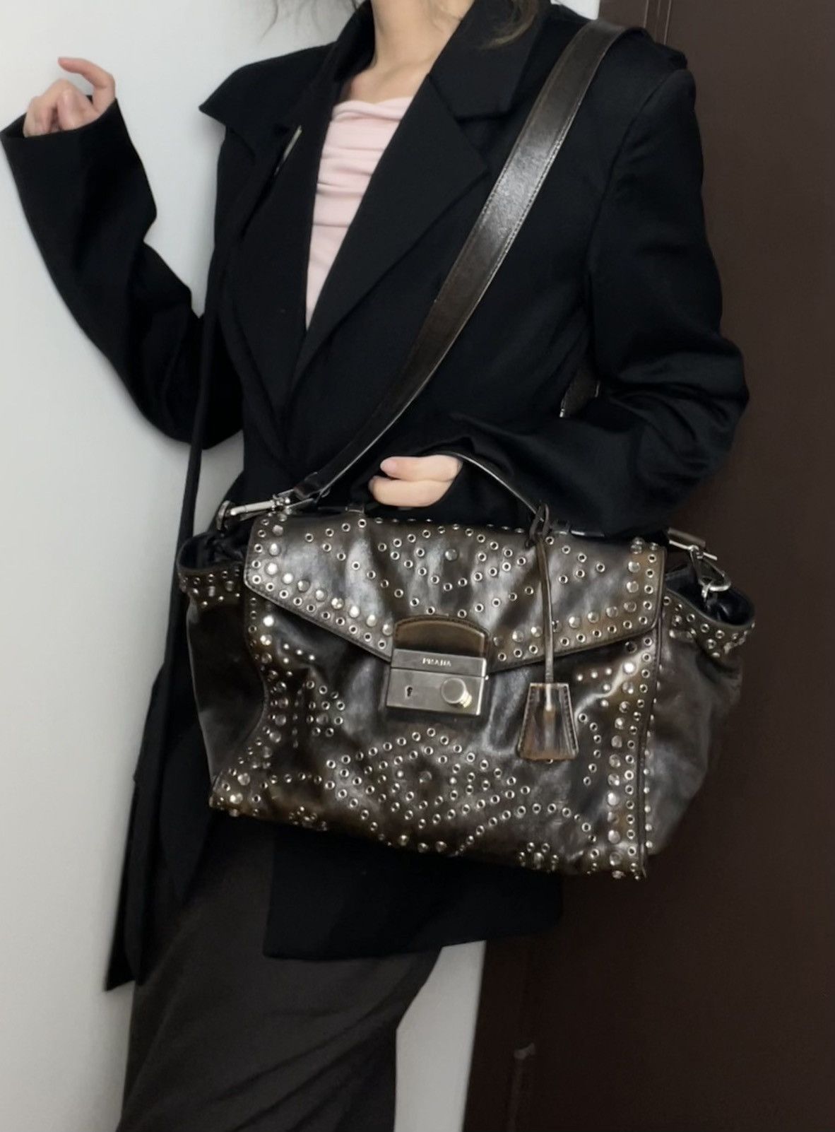 ☆超美品・ギャランティ付☆PRADA TESSUTO VITEL ハンドバッグ