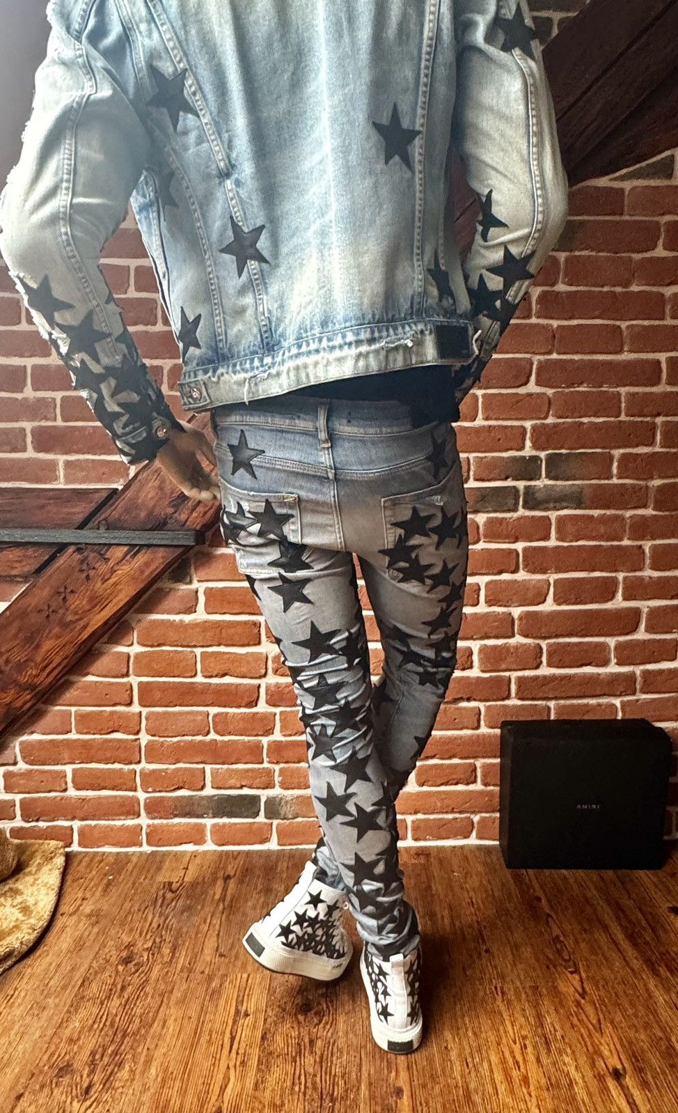 Amiri Amiri Black Stars denim jacket Size US L / EU 52-54 / 3 - 8 Thumbnail