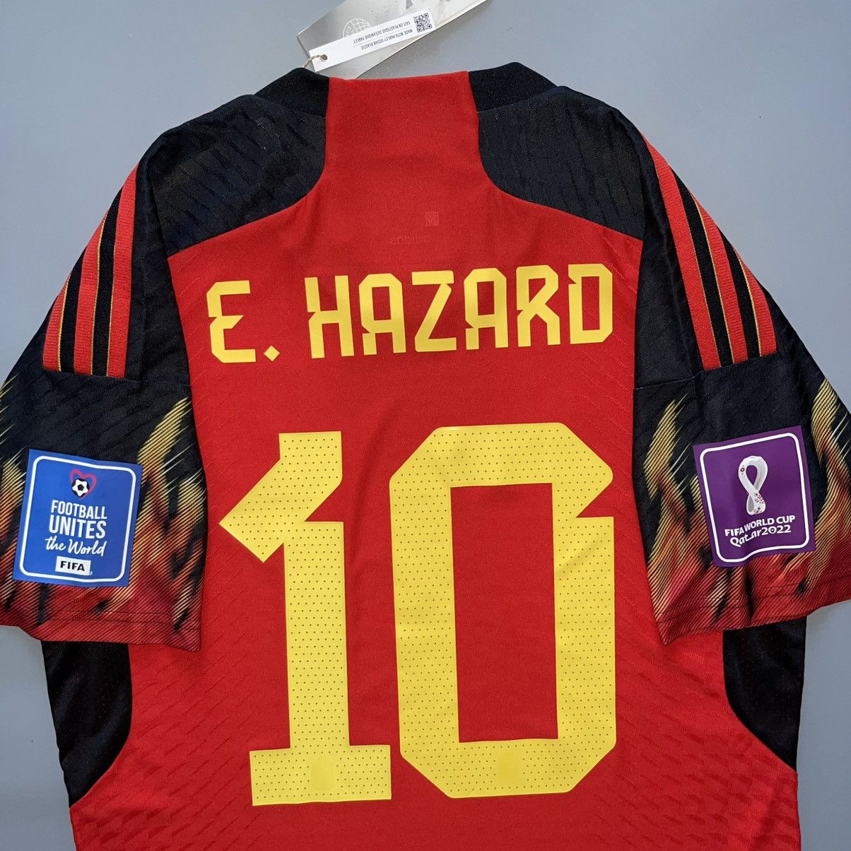Nike × Vintage NWT BELGIUM ADIDAS 2022 WC FOOTBALL HOME JERSEY #10 HAZARD Size US M / EU 48-50 / 2 - 10 Thumbnail