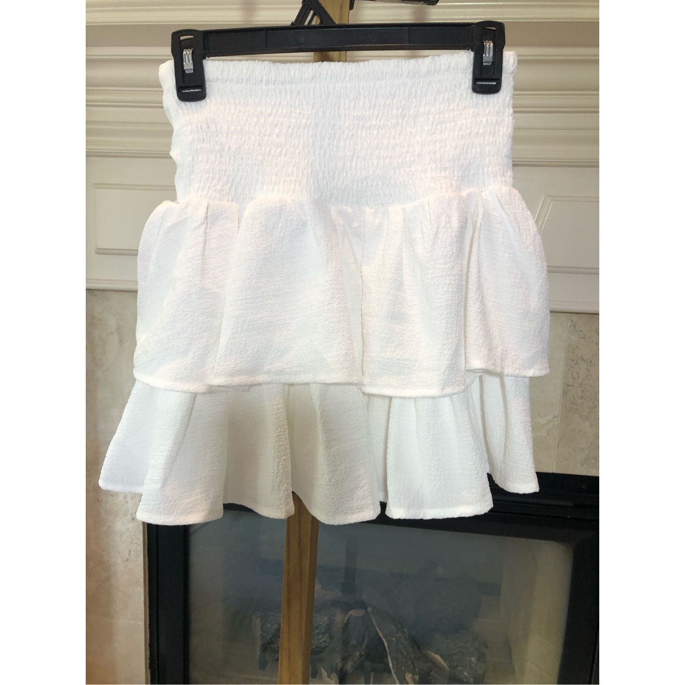 Shein SHEIN MOD Women’s White Ruffle Tier Mini Skirt Size M NWT Size 28" / US 6 / IT 42 - 2 Thumbnail