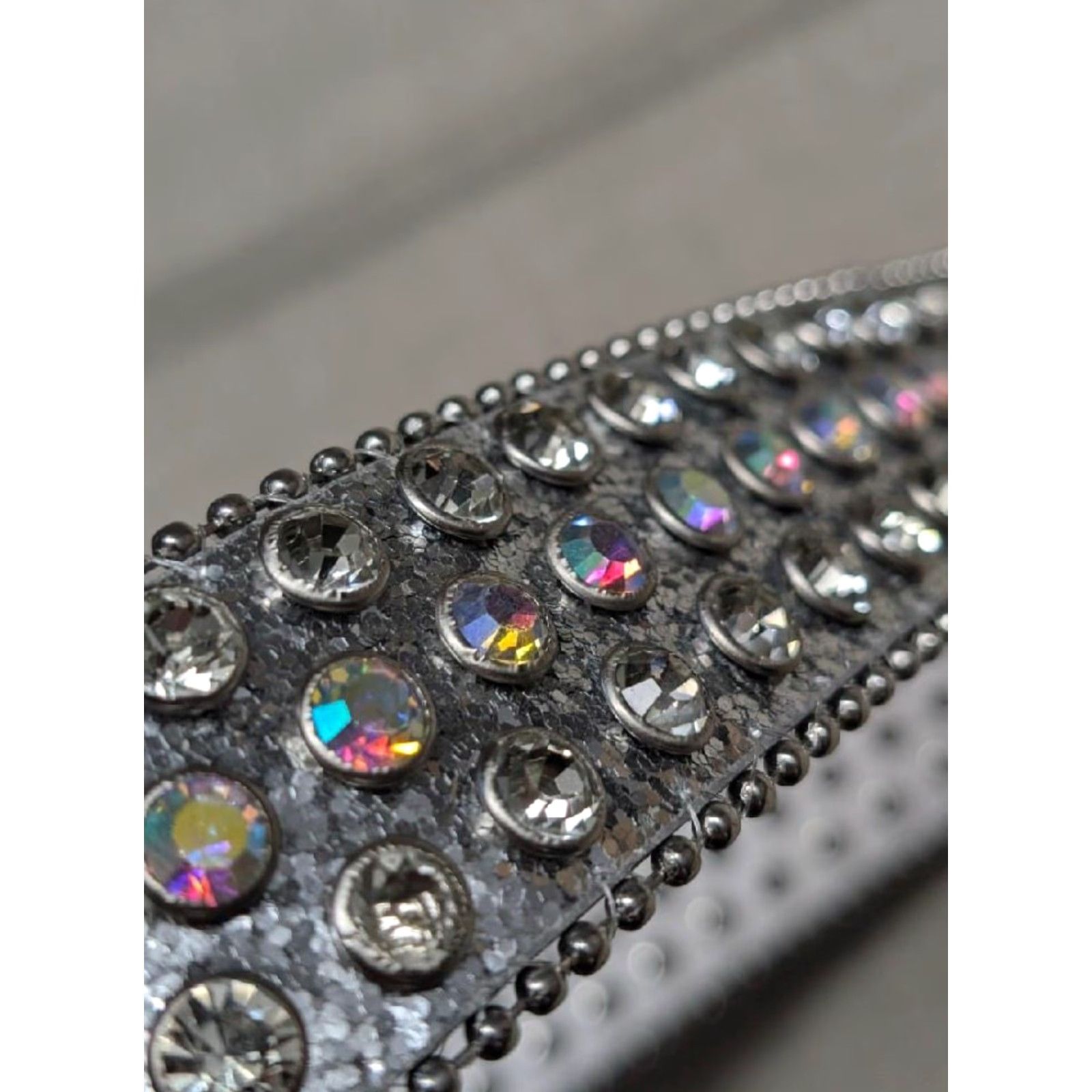 Vintage VINTAGE belt WESTERN 32 rhinestone studded silver leather 90s Cowboy rodeo Womens Size ONE SIZE - 6 Thumbnail