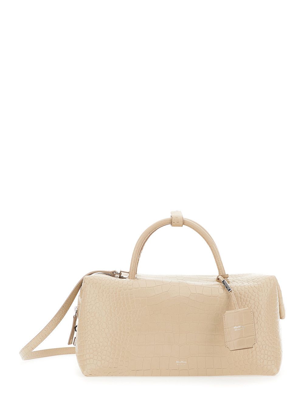 Max Mara 'Holdall Large' White Handbag with Adjustable and Removable Strap in Leather Woman Size ONE SIZE - 1 Thumbnail