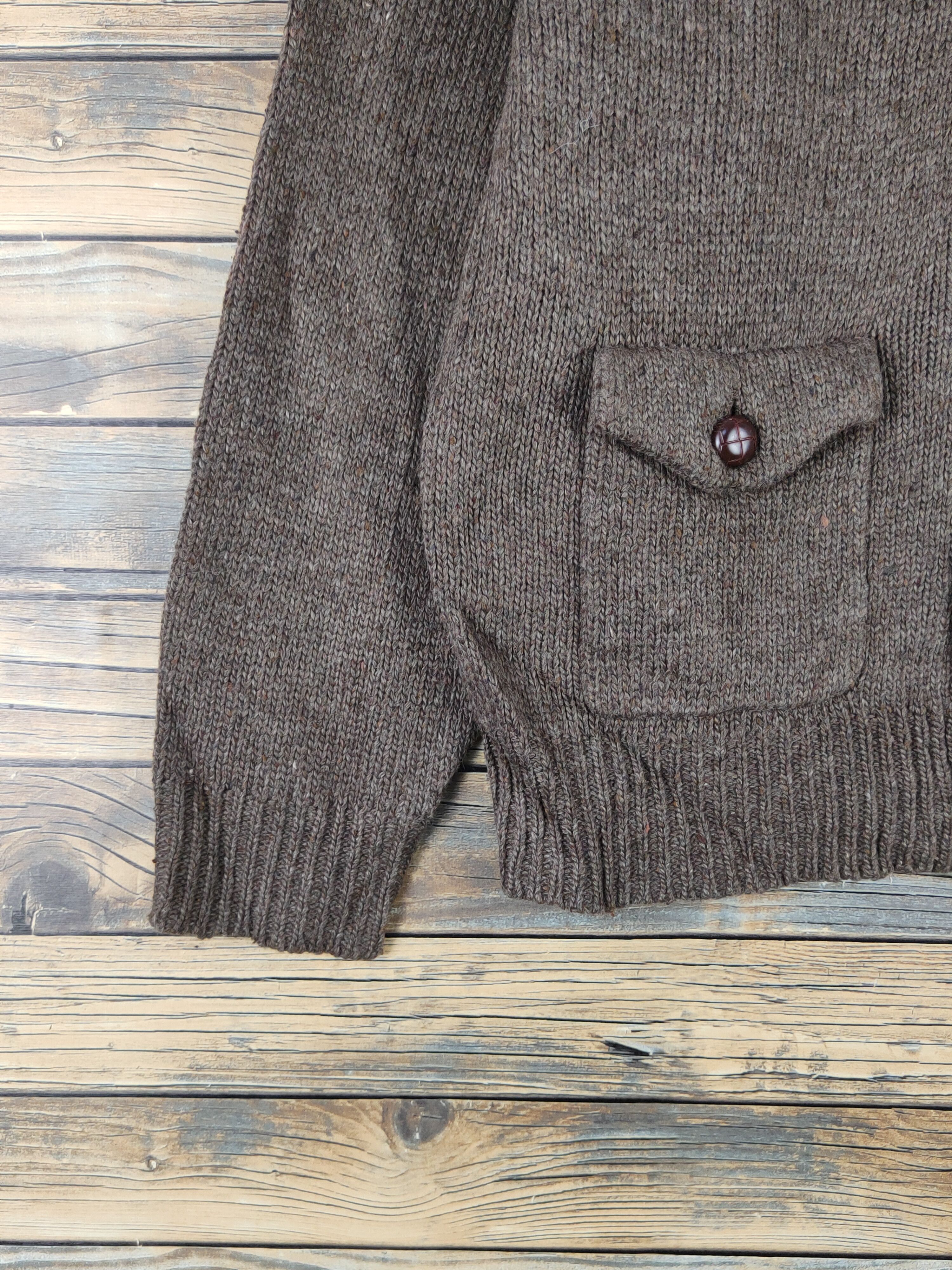 Beams Plus Beams Dark Brown multipocket knitwear Cardigan #W1560 Size US M / EU 48-50 / 2 - 5 Thumbnail