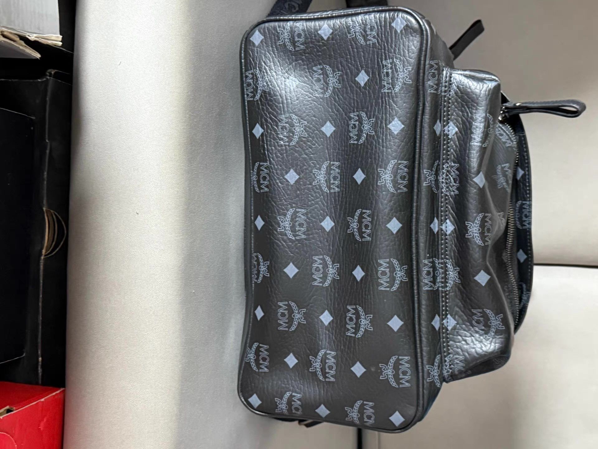 MCM Genuine MCM Studded Monogram Backpack Ｑ20 Size ONE SIZE - 6 Thumbnail