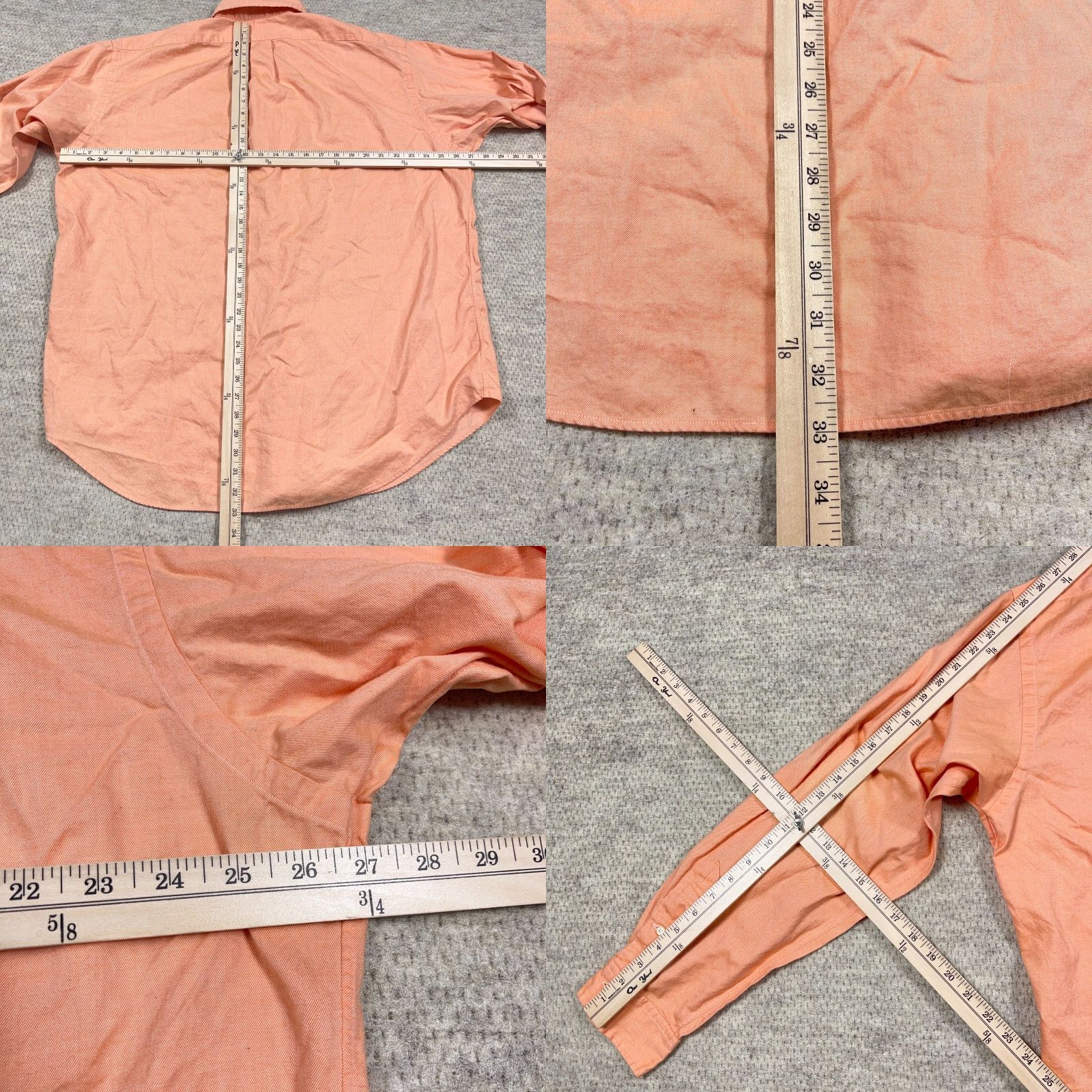 Ralph Lauren Ralph Lauren Shirt Men XL Orange Classic Fit Button Up Dress Flesh Pony Solid Size 46R - 8 Thumbnail