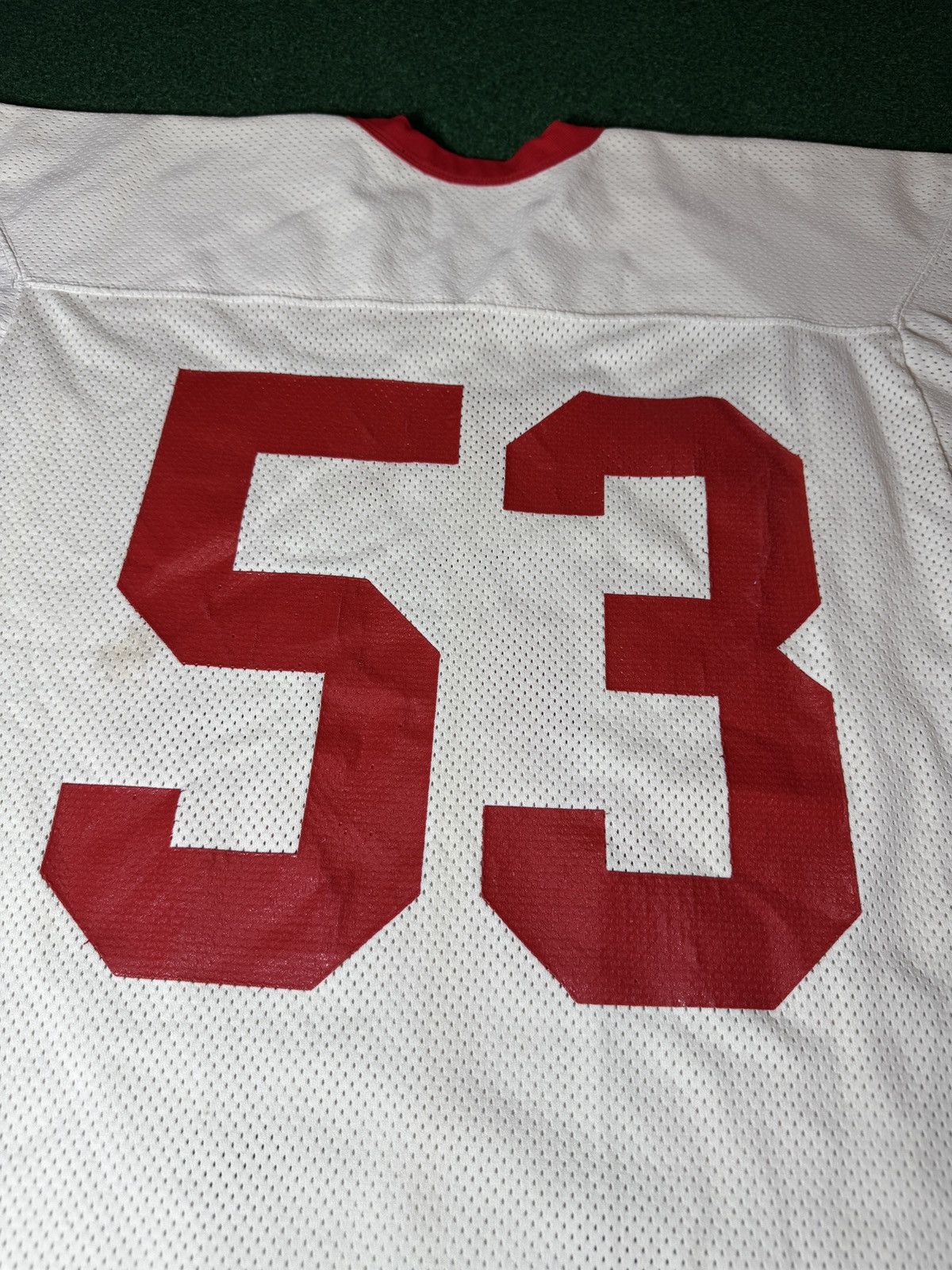 Russell Athletic × Vintage 70s Russell Athletic #53 Blank White Red Football Jersey Size US L / EU 52-54 / 3 - 5 Thumbnail