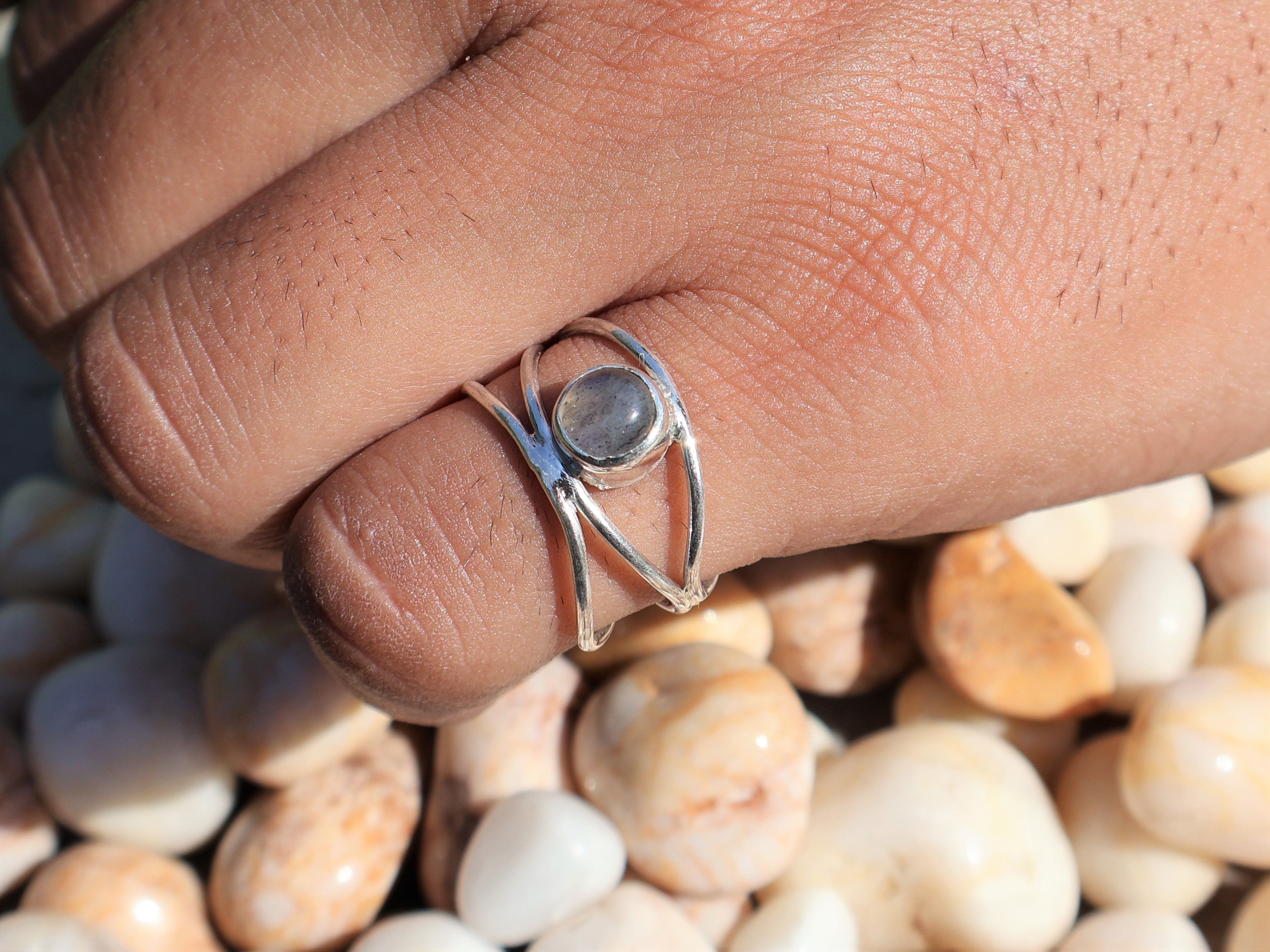 Handmade Labradorite Silver Ring, Sterling Silver Handmade Jewelry, Size ONE SIZE - 9 Thumbnail