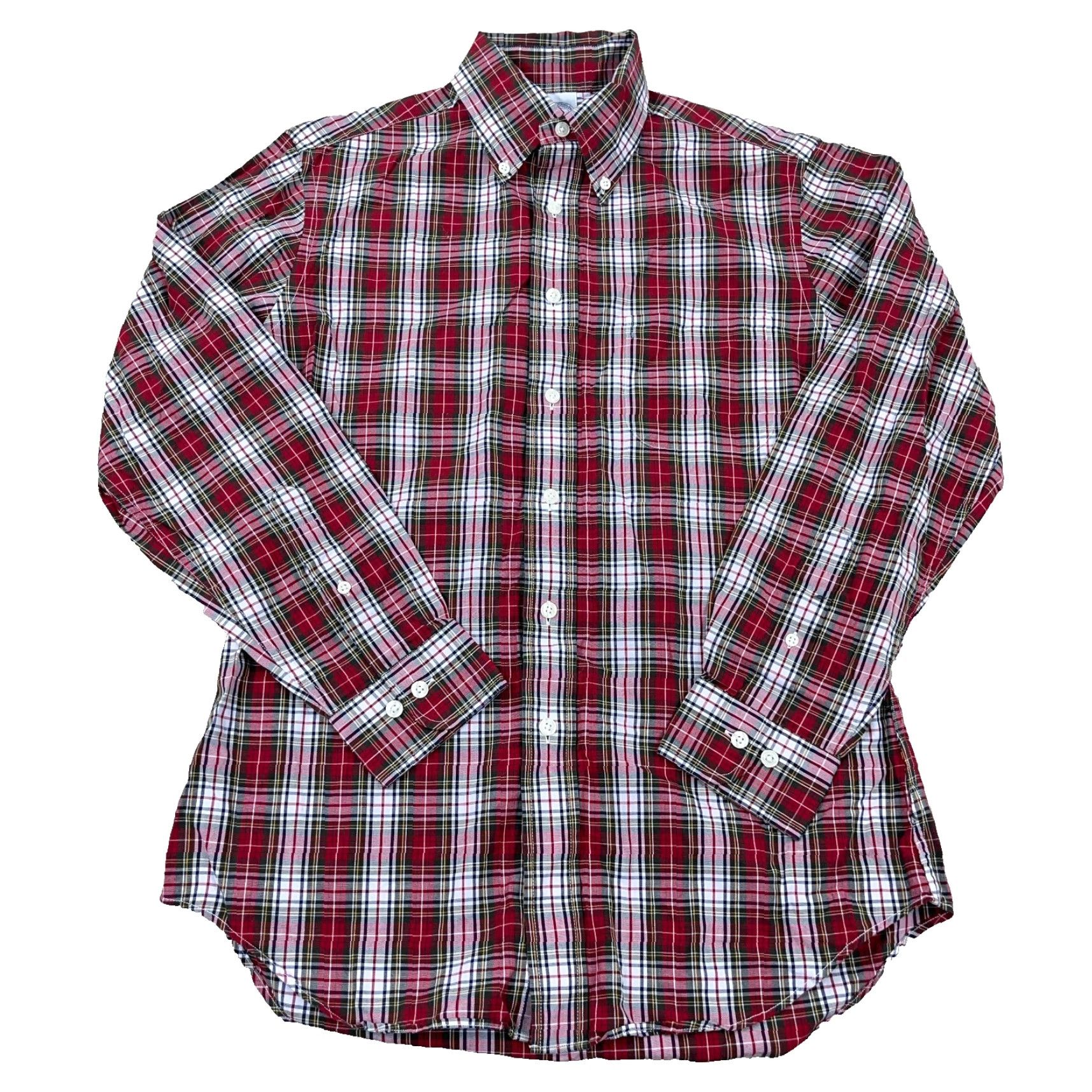 Brooks Brothers Brooks Brothers Shirt Adult Small Red Plaid Button-Up Oxford Cloth Mens Size 36R - 2 Thumbnail