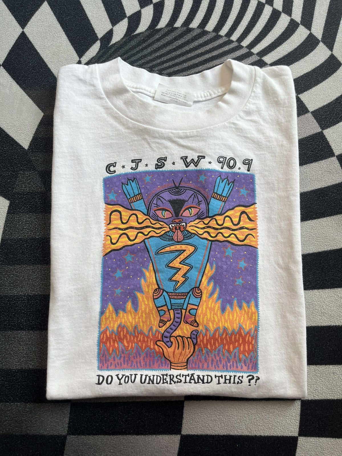 Arts & Science Vintage Albert Einstein CJSW 90.9 Art Cat 90’s Tshirt Size US L / EU 52-54 / 3 - 1 Thumbnail