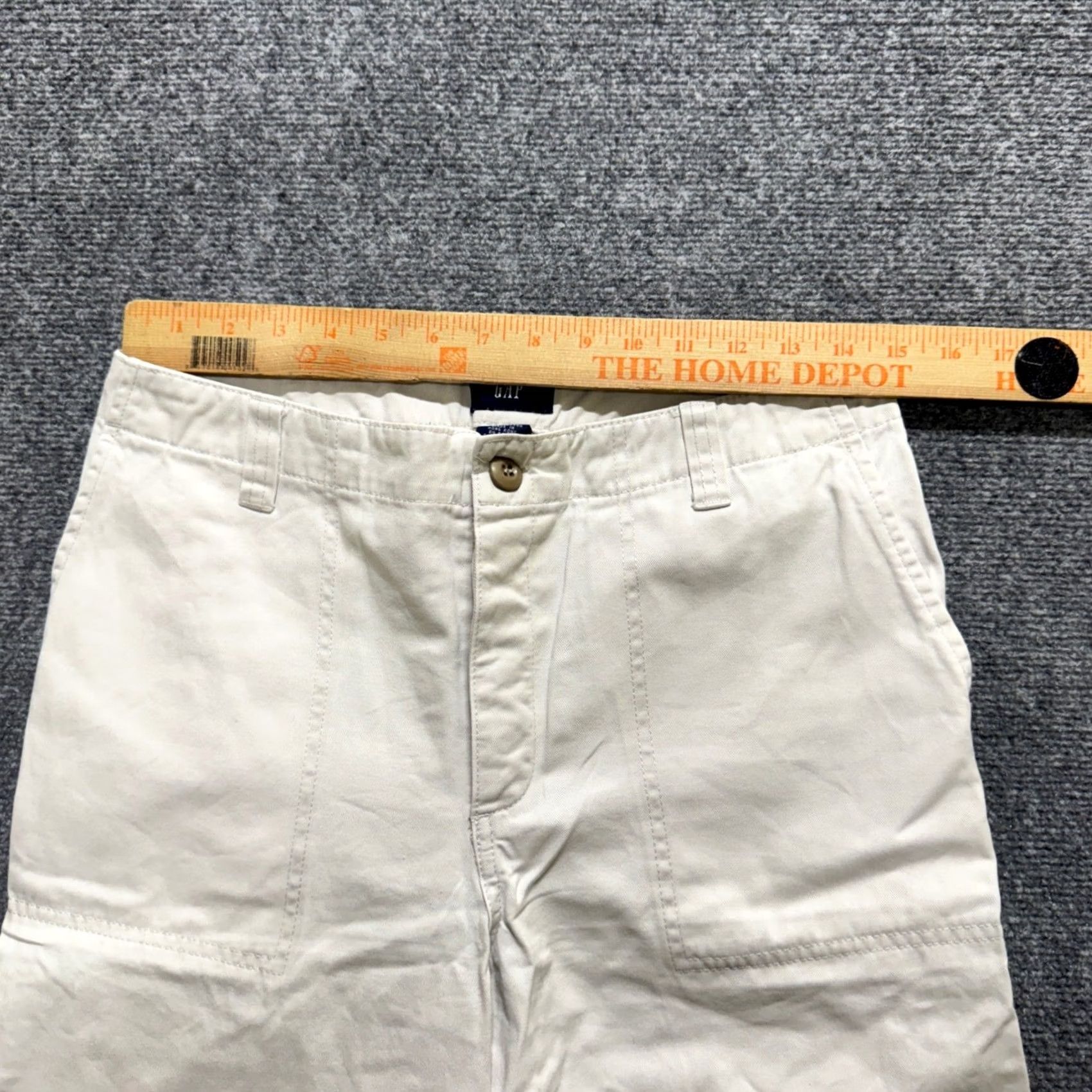 Gap VINTAGE GAP Pants Women's Size 10 Cream White Straight Leg Cotton 90s Khaki Pants Womens Size 32" / US 10 / IT 46 - 4 Thumbnail