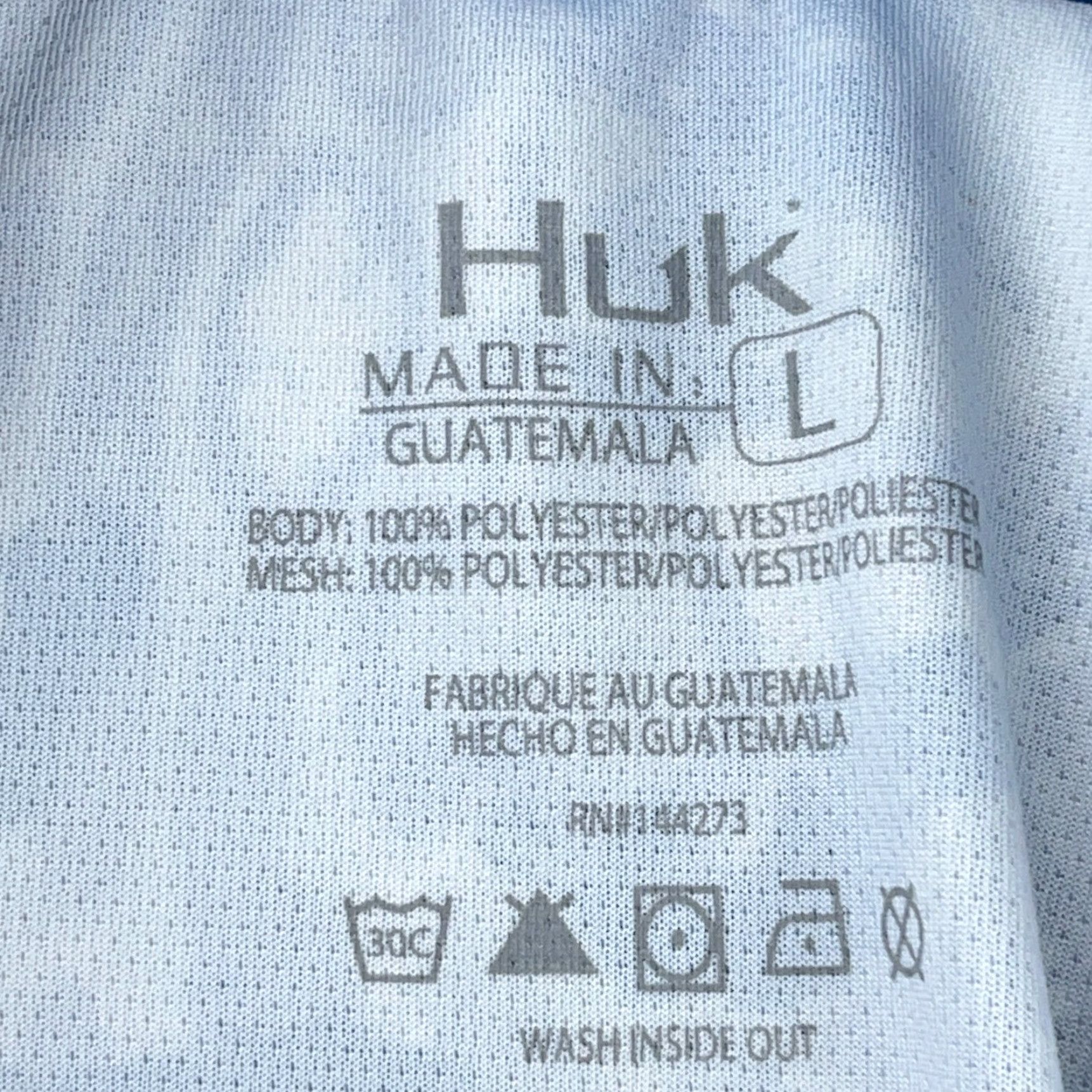 Vintage Huk Shirt Men Large Blue Camo Tee Quick Dry Performance Fishing Spell Out Water* Size US L / EU 52-54 / 3 - 5 Thumbnail