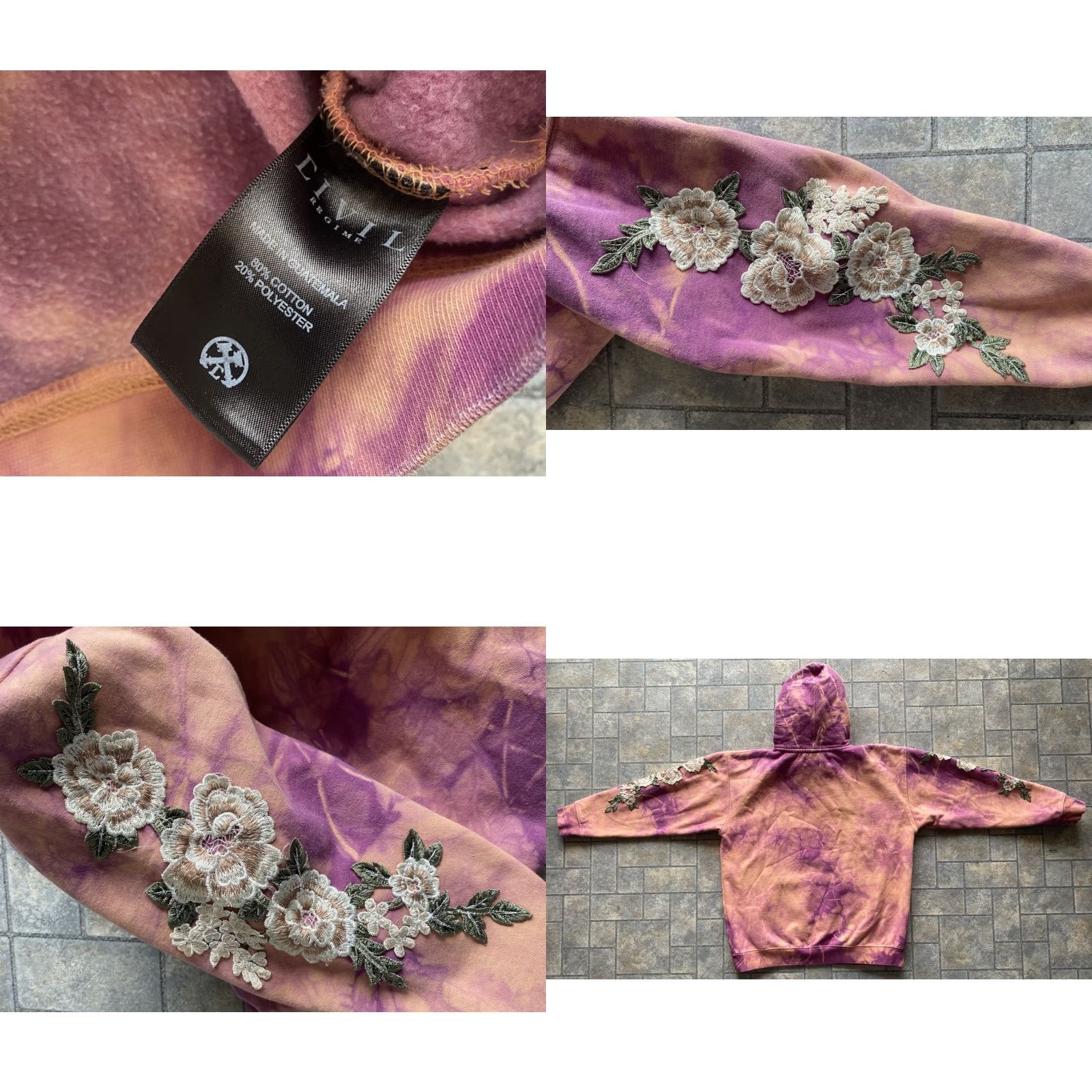Vintage Civil Regime Hoodie Men M Sweatshirt Embroidery Flower Pink Pullover Size US M / EU 48-50 / 2 - 10 Thumbnail