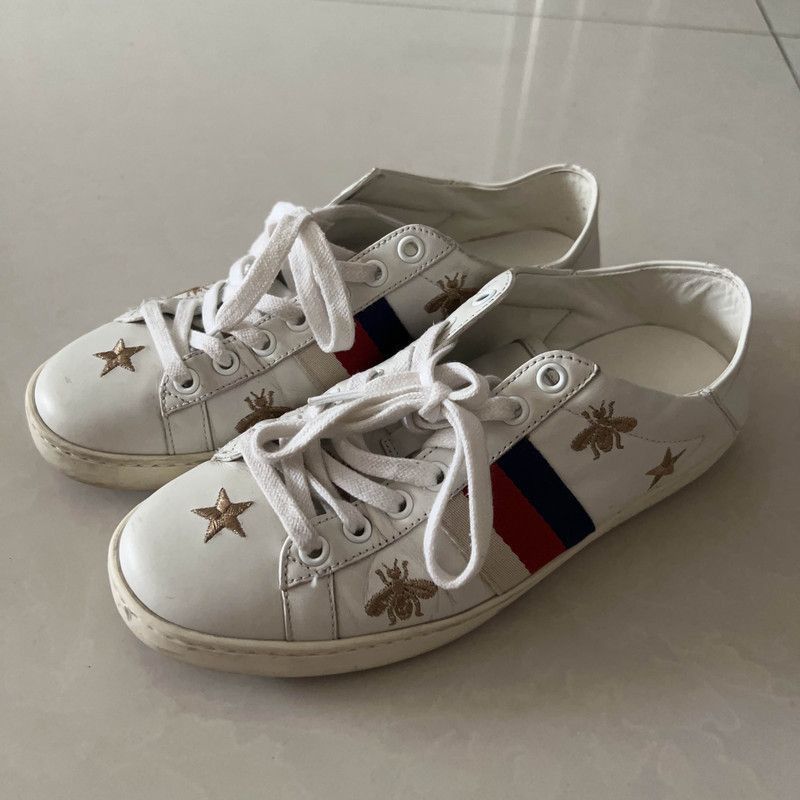 Gucci Gucci Ace Bee and Star Low-top Sneakers Size US 6 / IT 36 - 1 Thumbnail