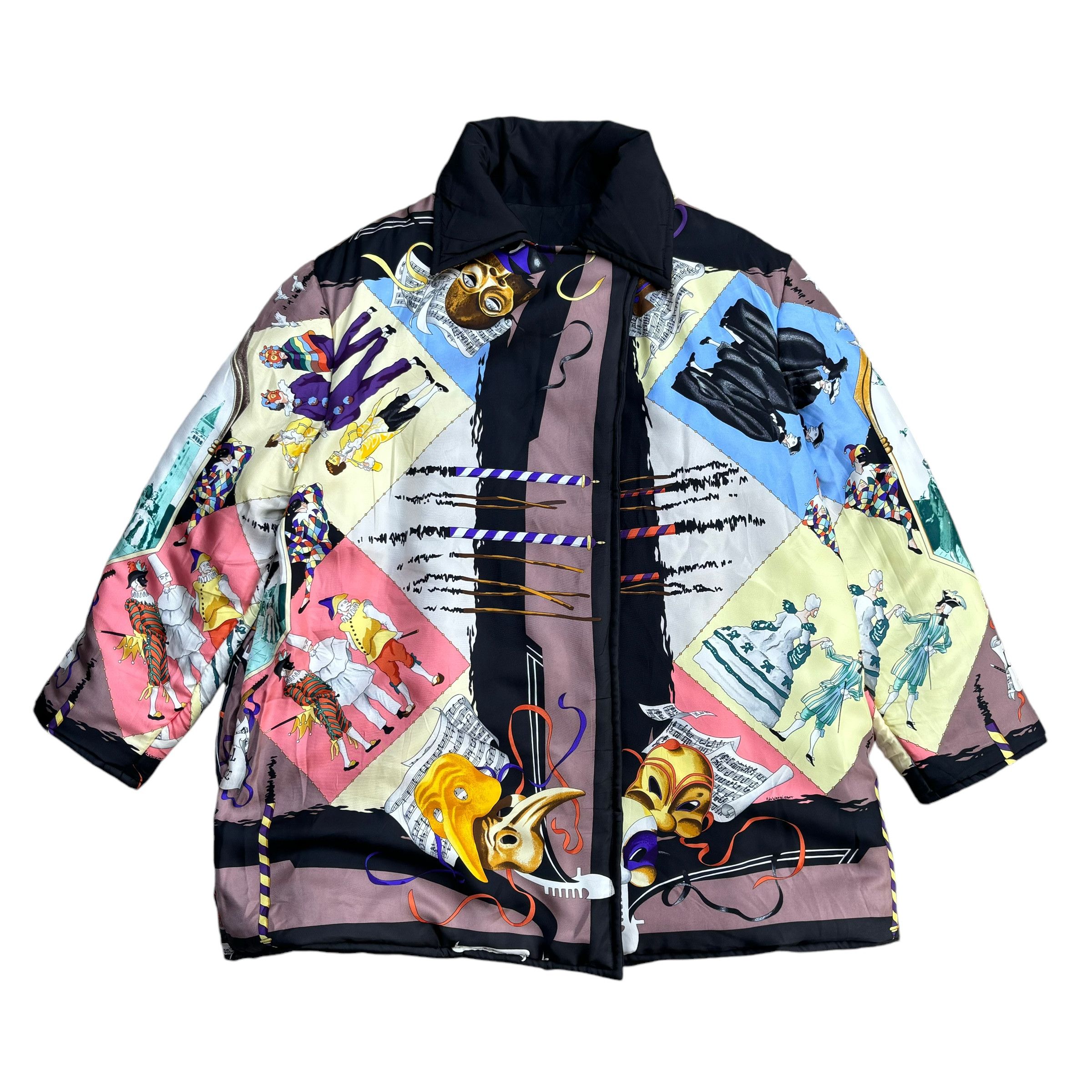 Hermes Vintage Hermes Le Carnavale de Venise Reversible Silk Jacket Size US M / EU 48-50 / 2 - 1 Thumbnail