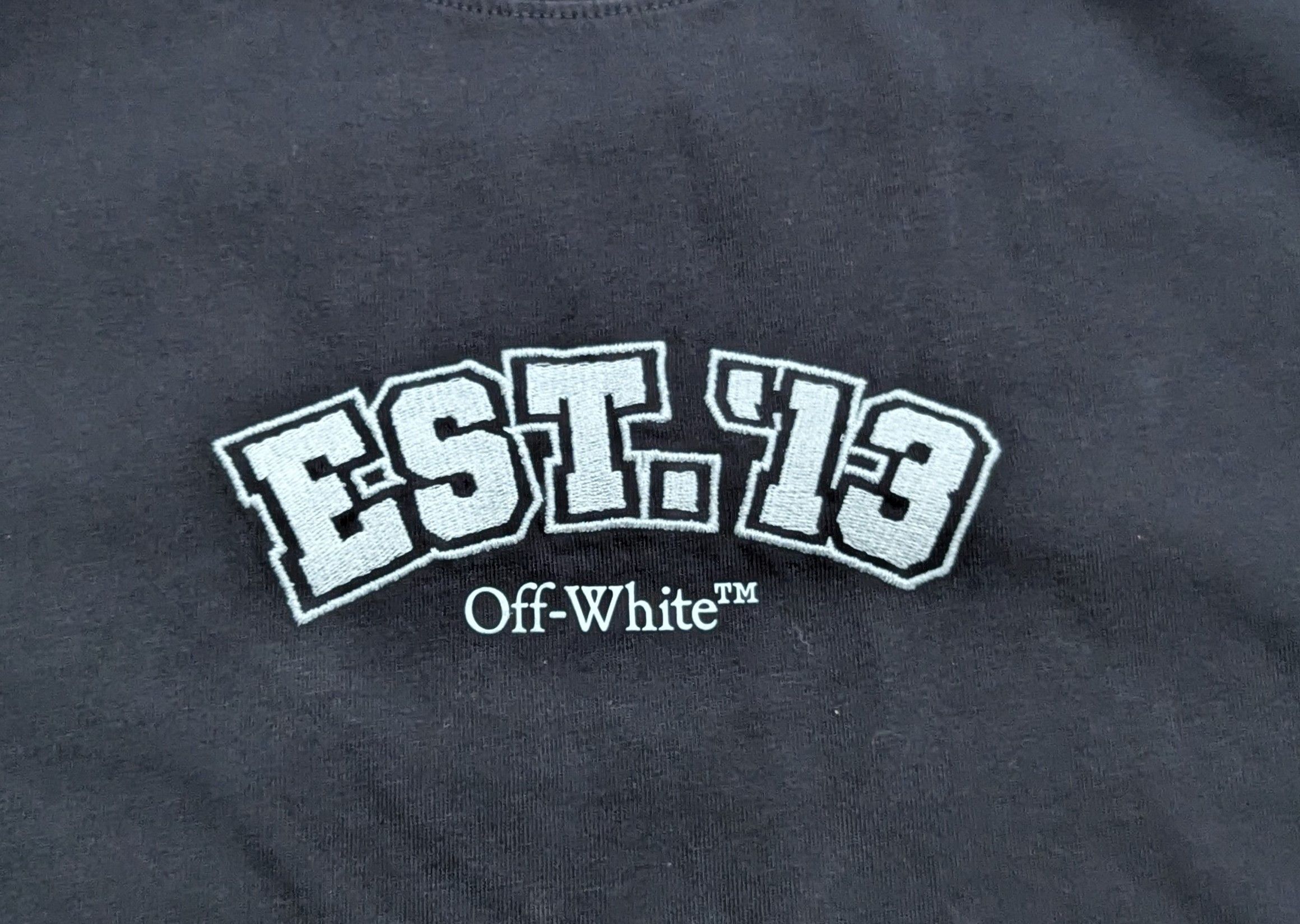 Off-White Off-White Slim Fit Cotton Crewneck T-Shirt Black/White M Size US M / EU 48-50 / 2 - 2 Thumbnail