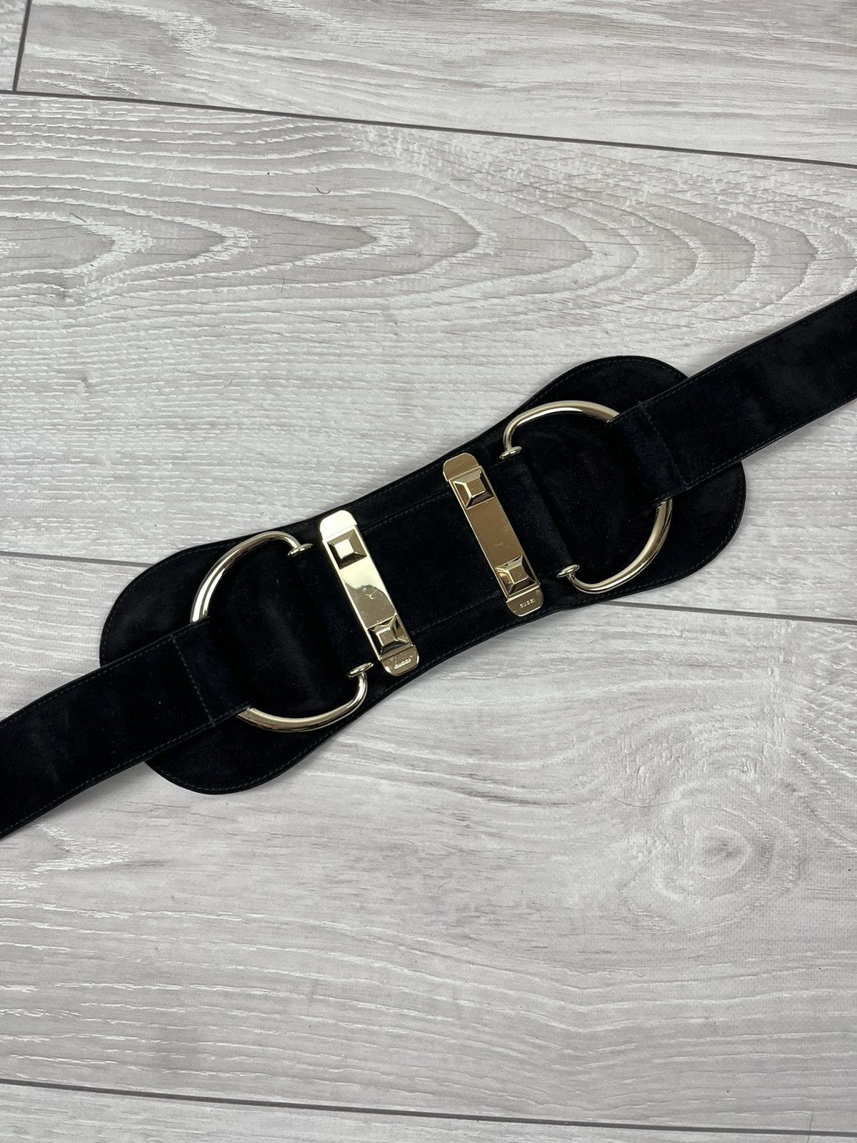 Gucci Gucci Tom Ford Black Suede Big Buckle Waist Belt Size ONE SIZE - 7 Thumbnail