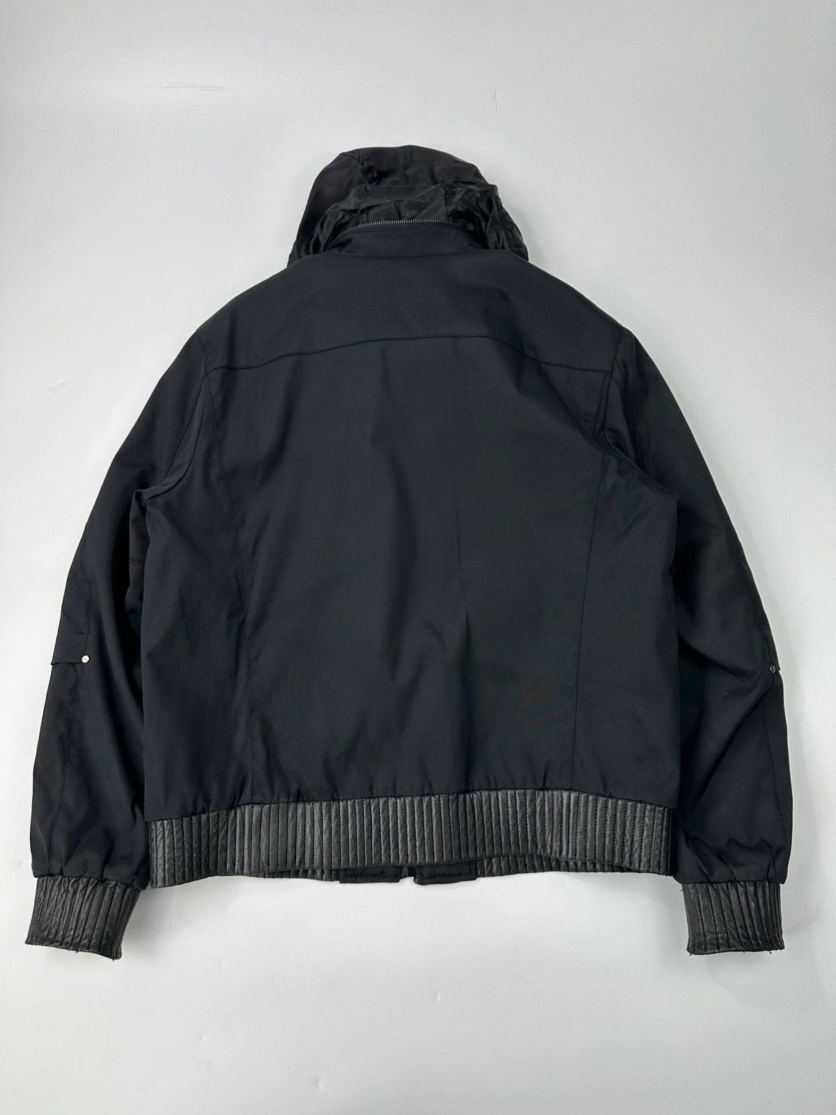 Versace Versace Black Cotton & Leather Padded Bomber Jacket Hoded Size US M / EU 48-50 / 2 - 8 Thumbnail