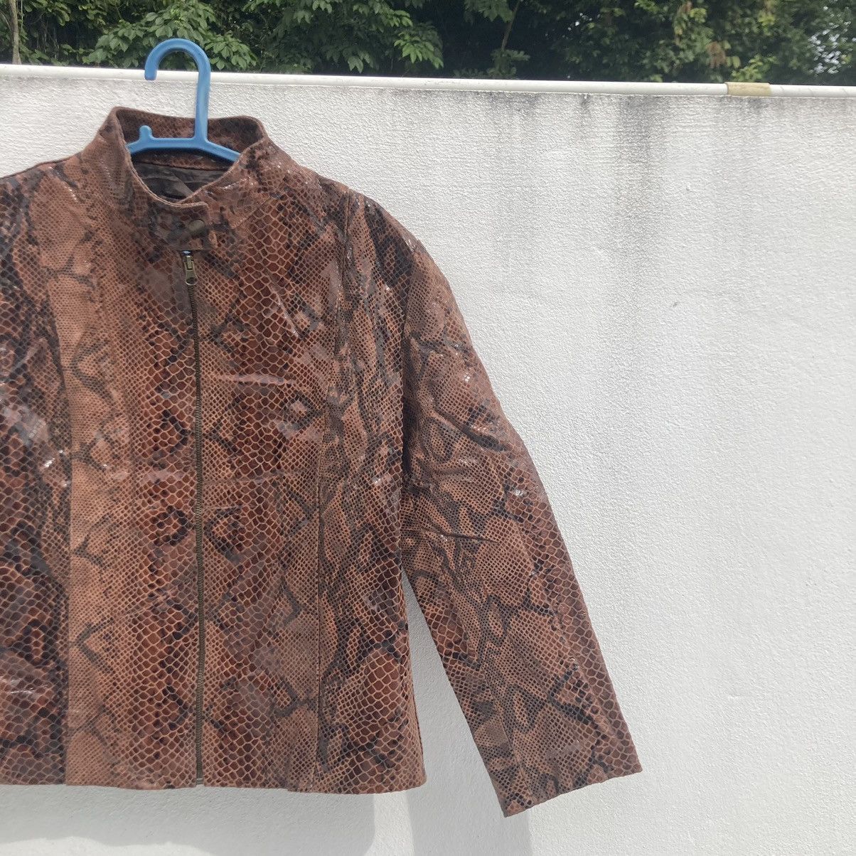 VINTAGE MAXIMA VERA PELLE SNAKE DESIGN LEATHER JACKET
