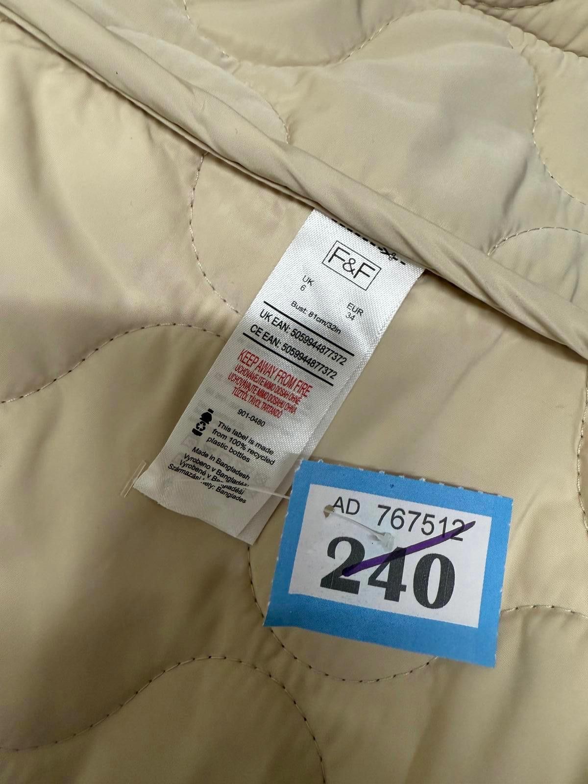 Sci-Fi Fantasy Cream Quilted Sherpa Fleece Jacket with Pockets Size XS / US 0-2 / IT 36-38 - 5 Thumbnail