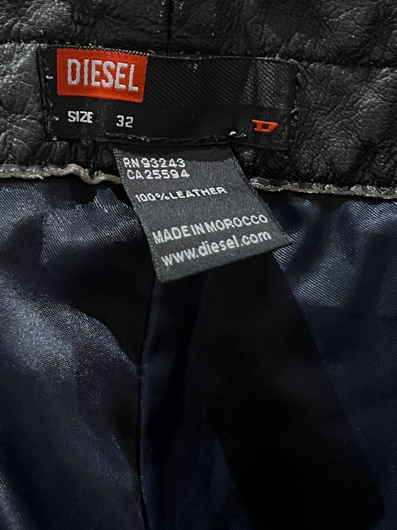 Diesel Diesel “Industry Division” Black Washed Leather Pants Size US 32 / EU 48 - 10 Thumbnail