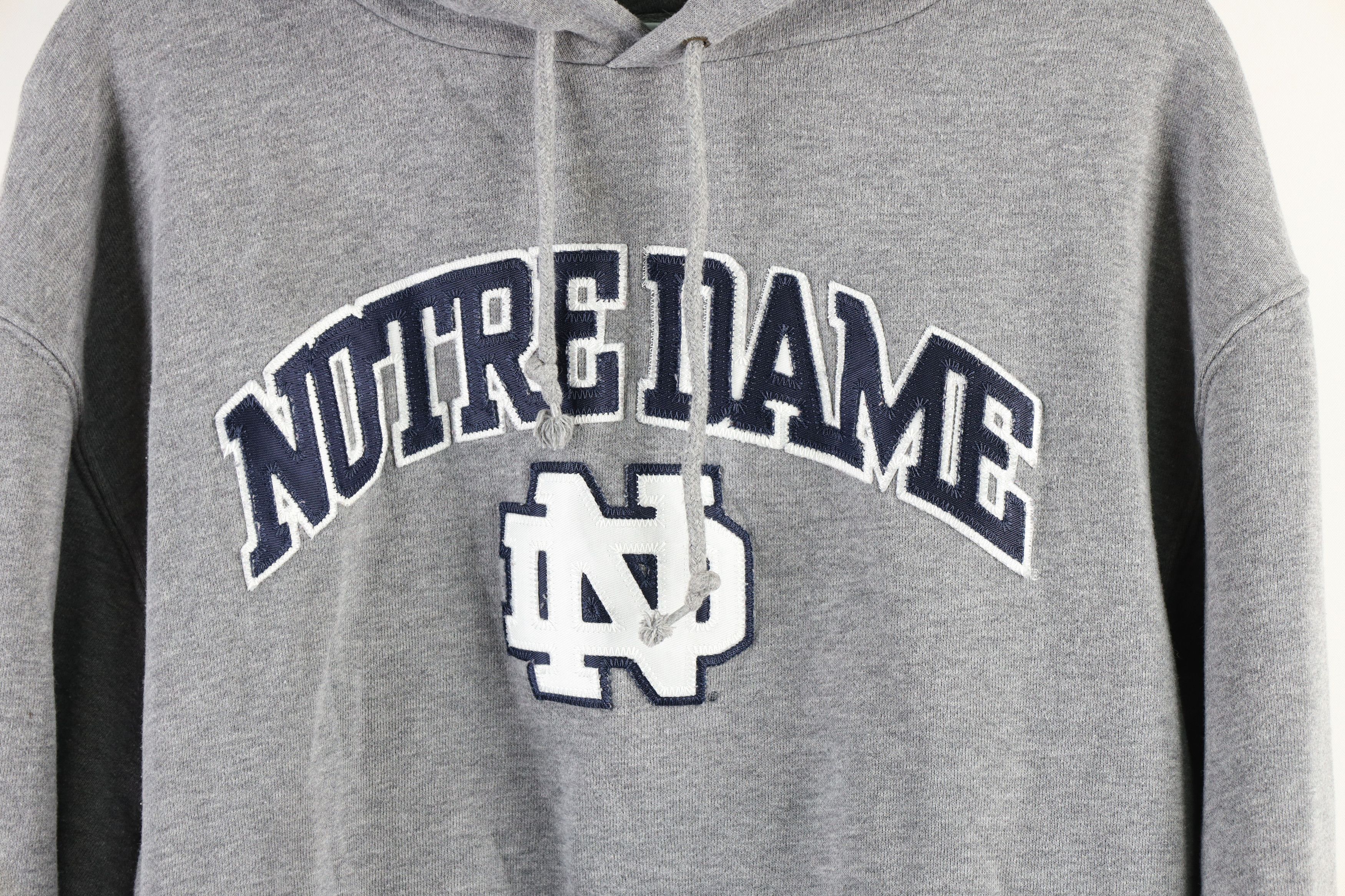 Jansport × Vintage Vintage 90s Spell Out Notre Dame University Hoodie Gray Size US L / EU 52-54 / 3 - 4 Thumbnail