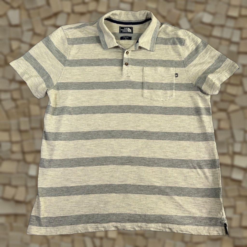 The North Face The North Face Polo Shirt Adult Large Gray Striped Pocket Polo Shirt, The North Face, Gray, Size L, Short Sleeve, Cotton, Regular, Mens Size US L / EU 52-54 / 3 - 1 Thumbnail