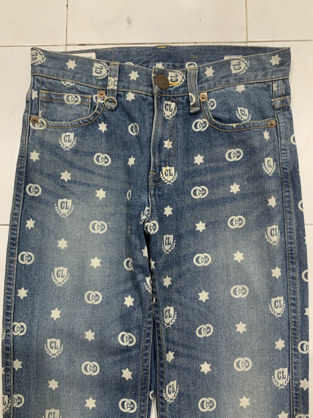 Japanese Brand Co&Lu Multi Logo All Over Print Jeans Size US 31 - 3 Thumbnail