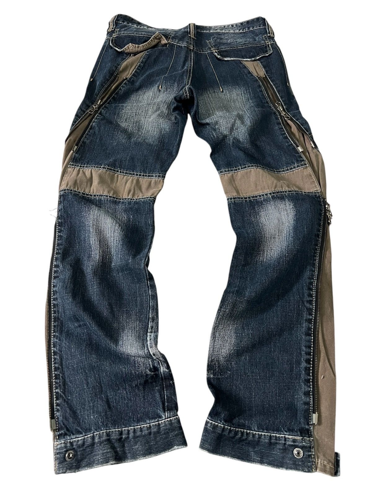 Issey Miyake × Japanese Brand × PPFM PPFM Rebuild Zipper Denim Punk Bondage Style Size US 31 - 1 Thumbnail