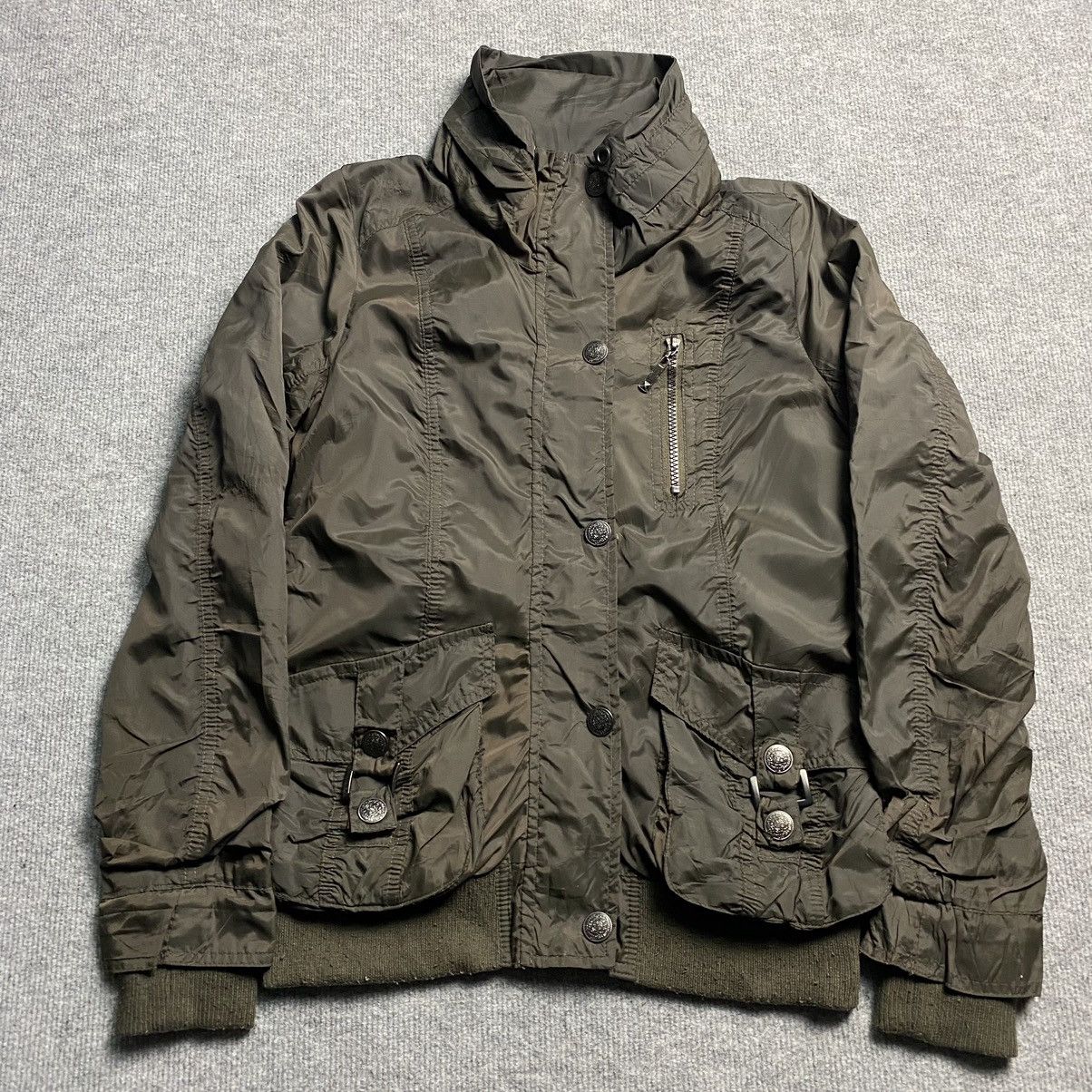 Image of Bomber Jacket x Military Skybomber Tactical Multi Pocket Jacket 002-1976 in Army Green (Size Small)