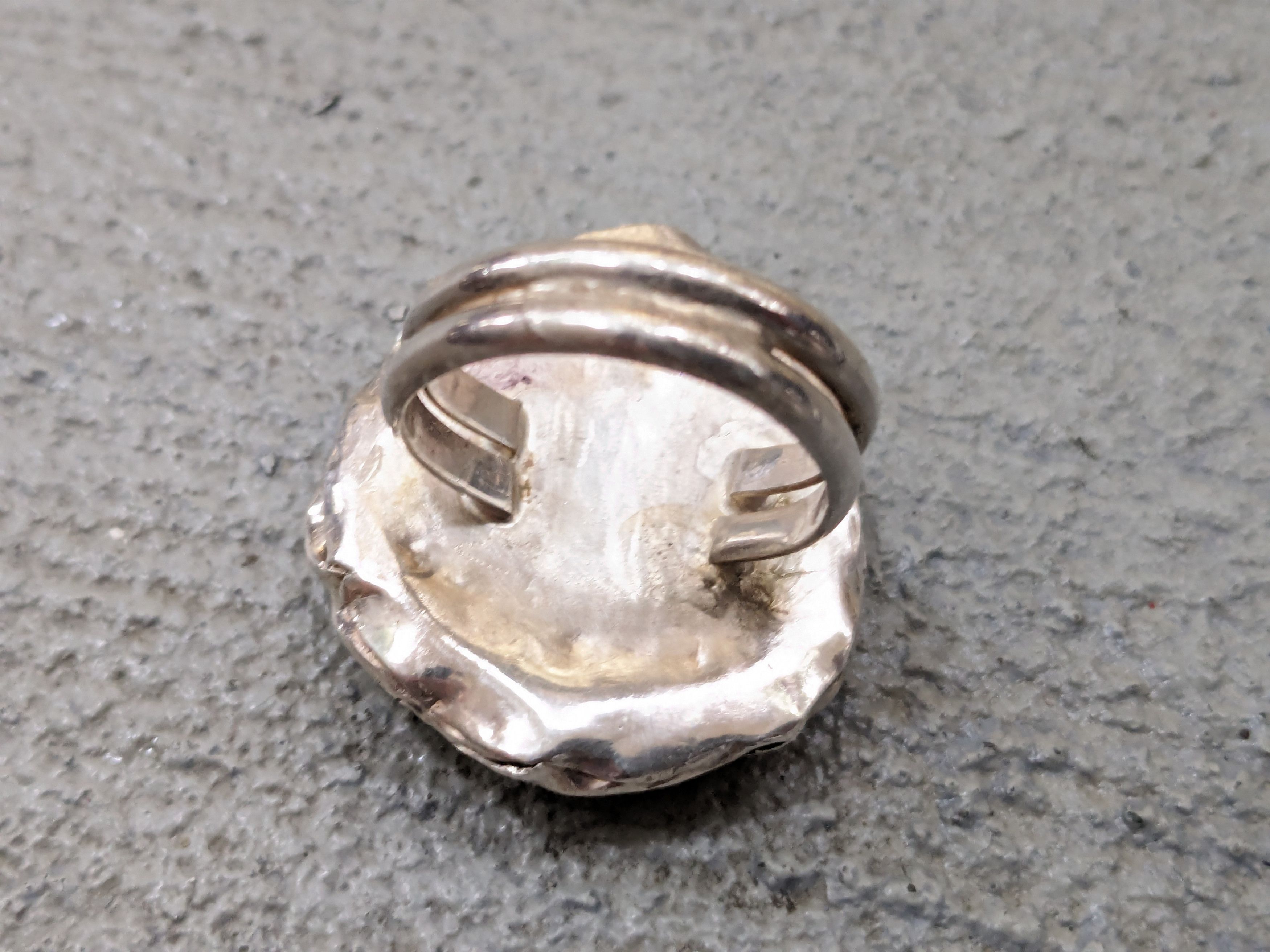 Jewelry Vintage Sterling Silver Ring 10.25 Turquoise Modern Native Size ONE SIZE - 11 Thumbnail